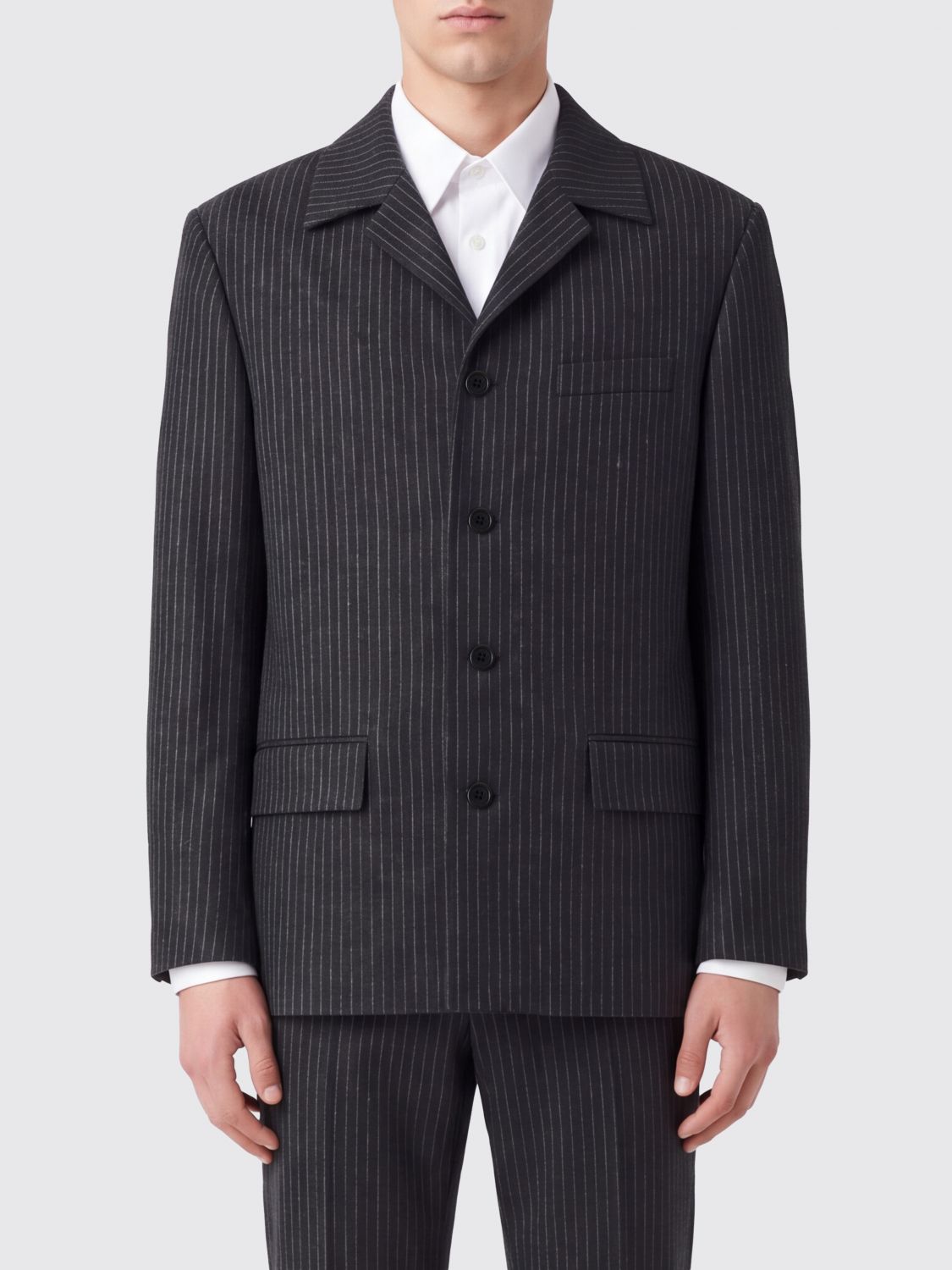SUNFLOWER Pinstriped Single-Breasted Wool-Blend Blazer SUNFLOWER Pinstriped Single-Breasted Wool-Blend Blazer