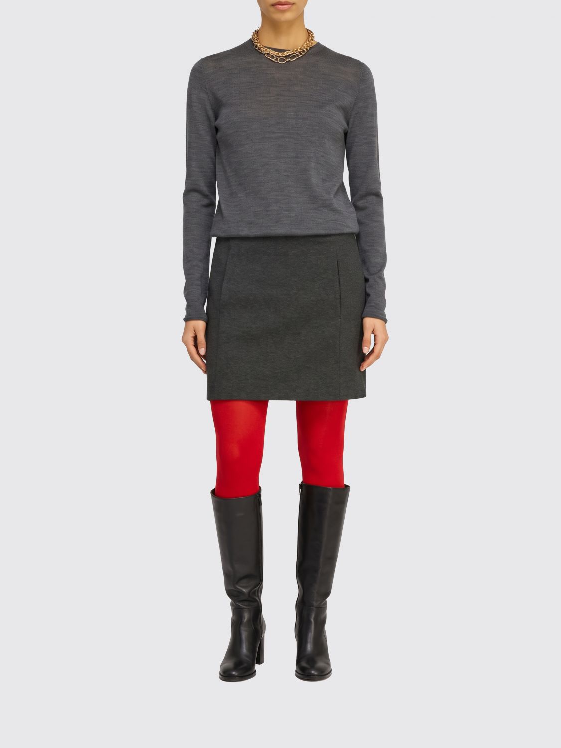 Semicouture Tianna Long-Sleeved Virgin Wool-Blend Mini Sheath Dress