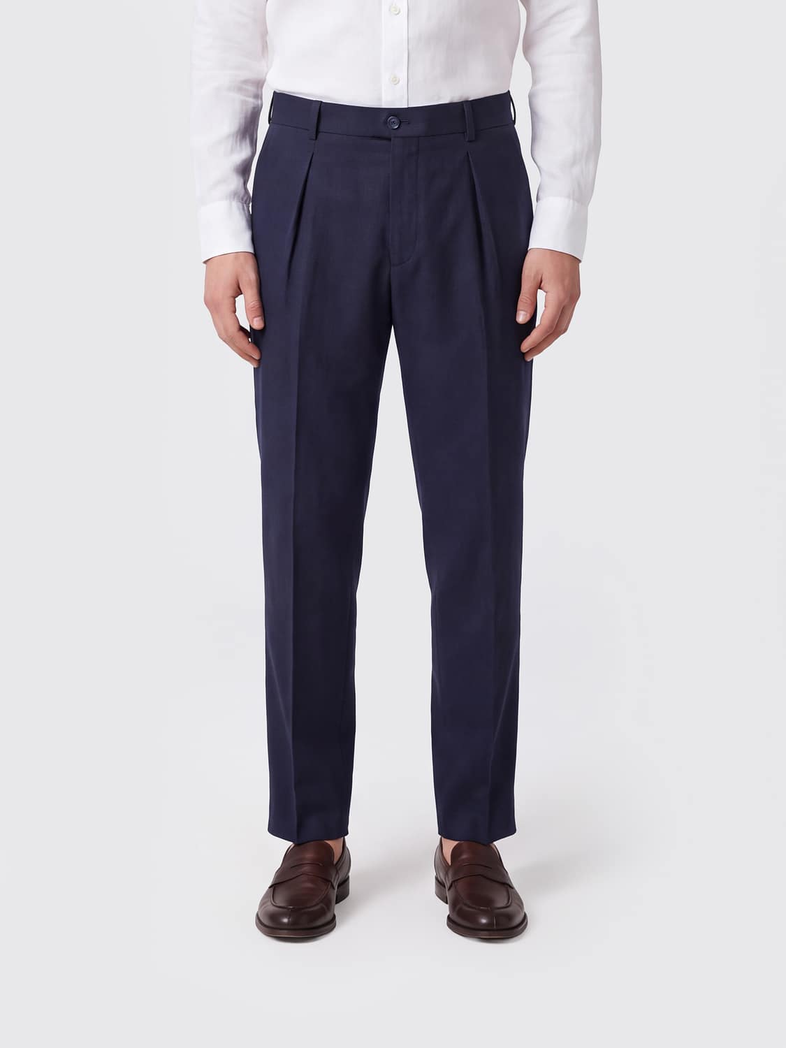 BRIGLIA 1949 Pleated Wool and Cashmere Blend Chino Trousers