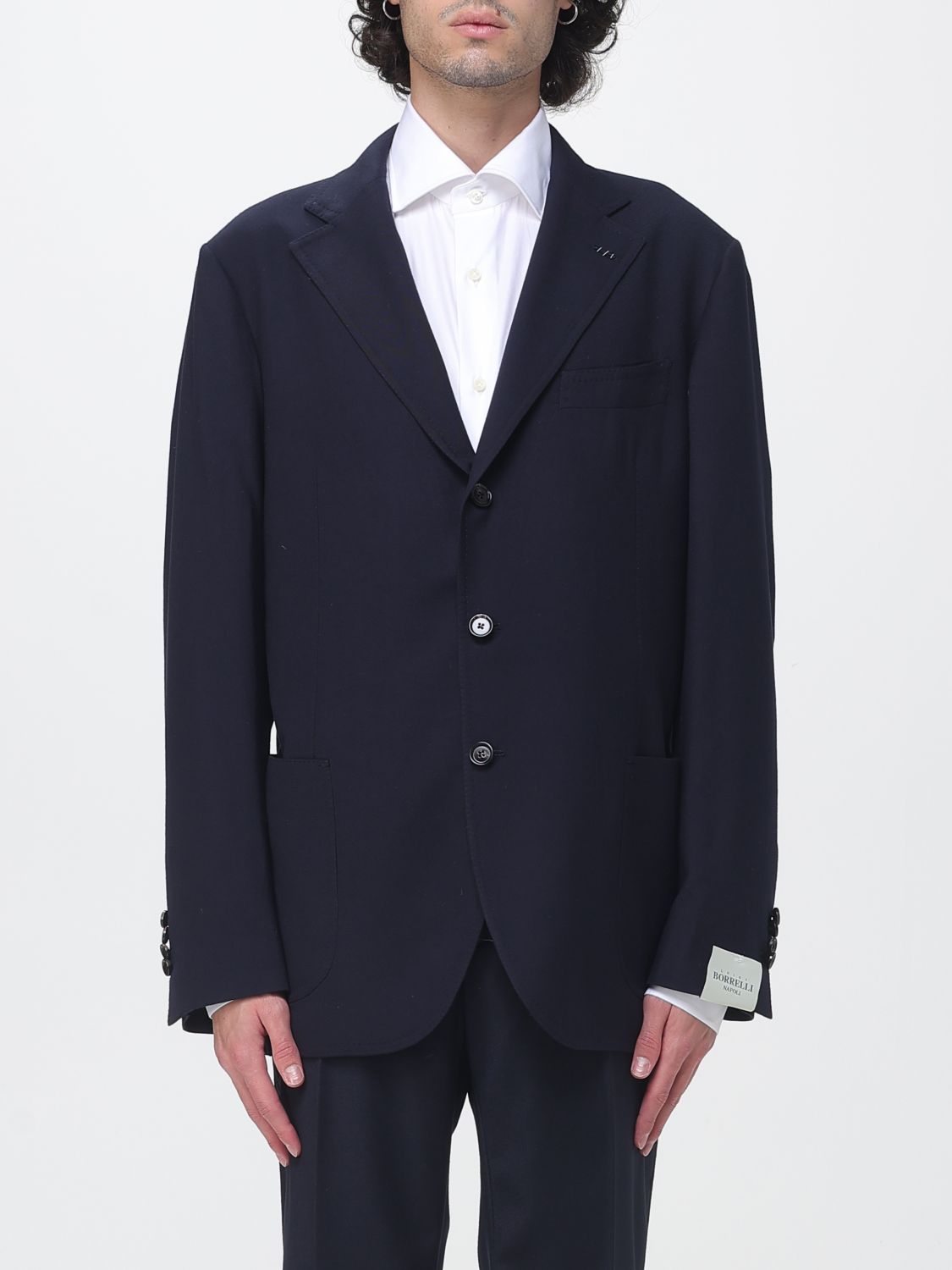 Luigi Borrelli Single-Breasted Wool and Cashmere Blazer with Peak Lapels