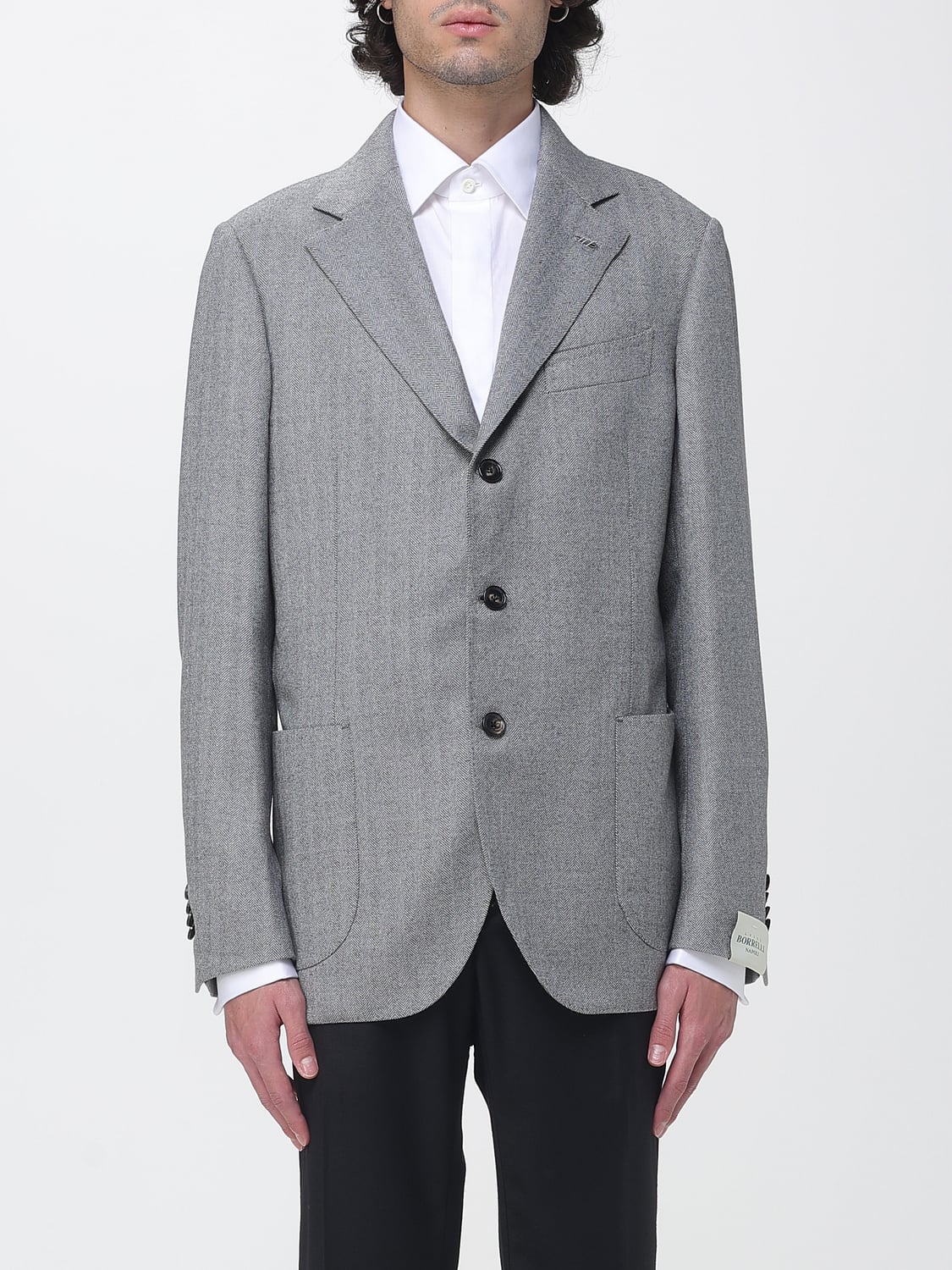 Luigi Borrelli Single-Breasted Wool and Cashmere Blazer with Patch Pockets