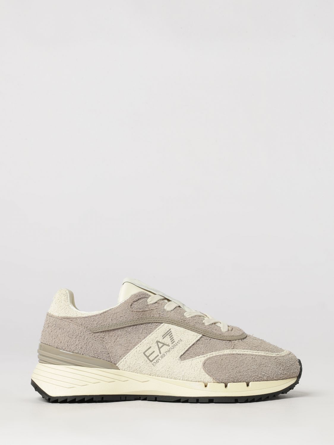 Ea7 Bicolour Suede Low Top Sneakers with Printed Logo