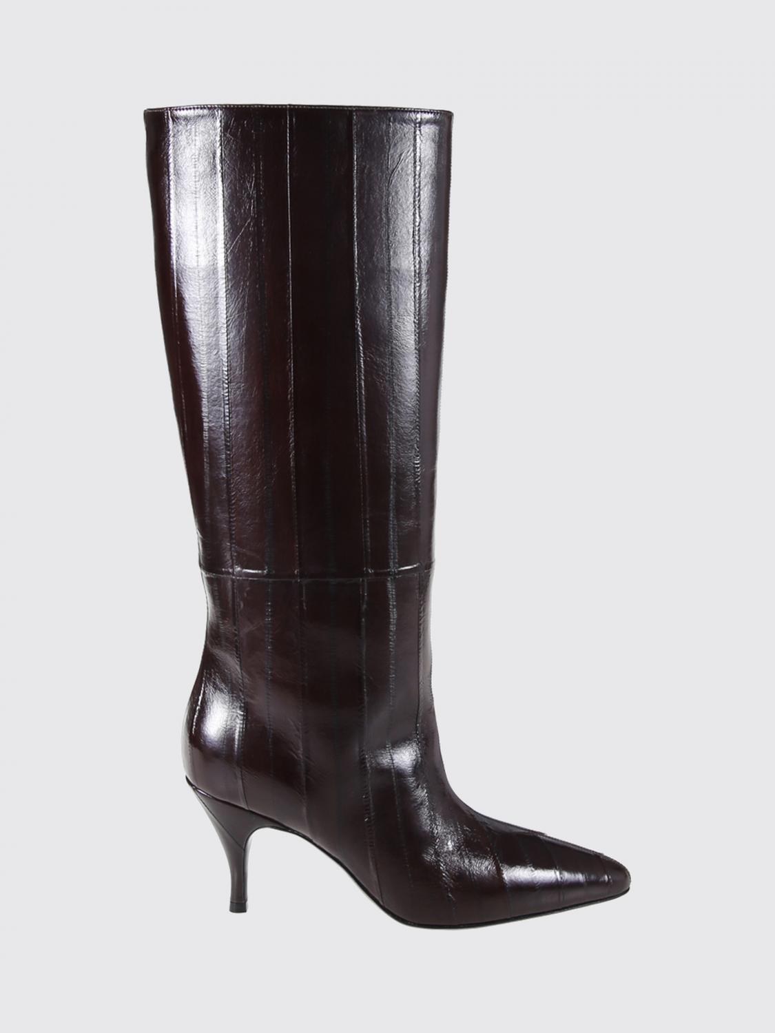 Herbert Levine Stiletto Heel Embossed Leather Knee-High Boots