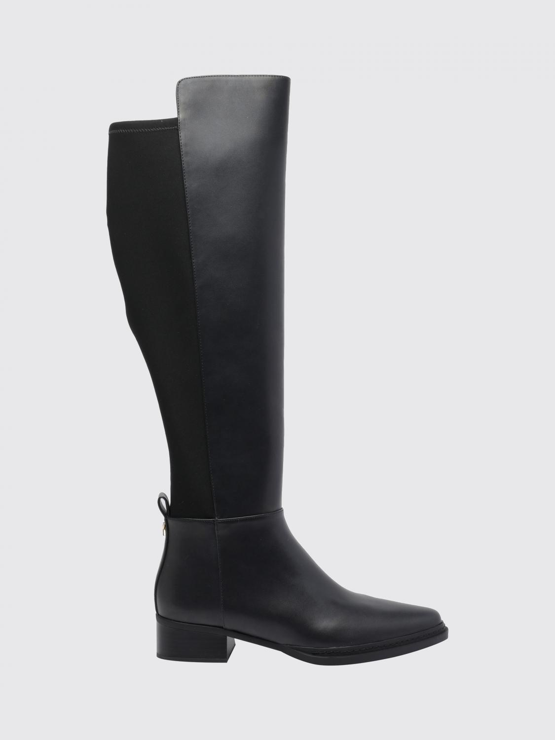 Michael Kors Lex Calfskin Leather Knee-High Boots with MK Logo