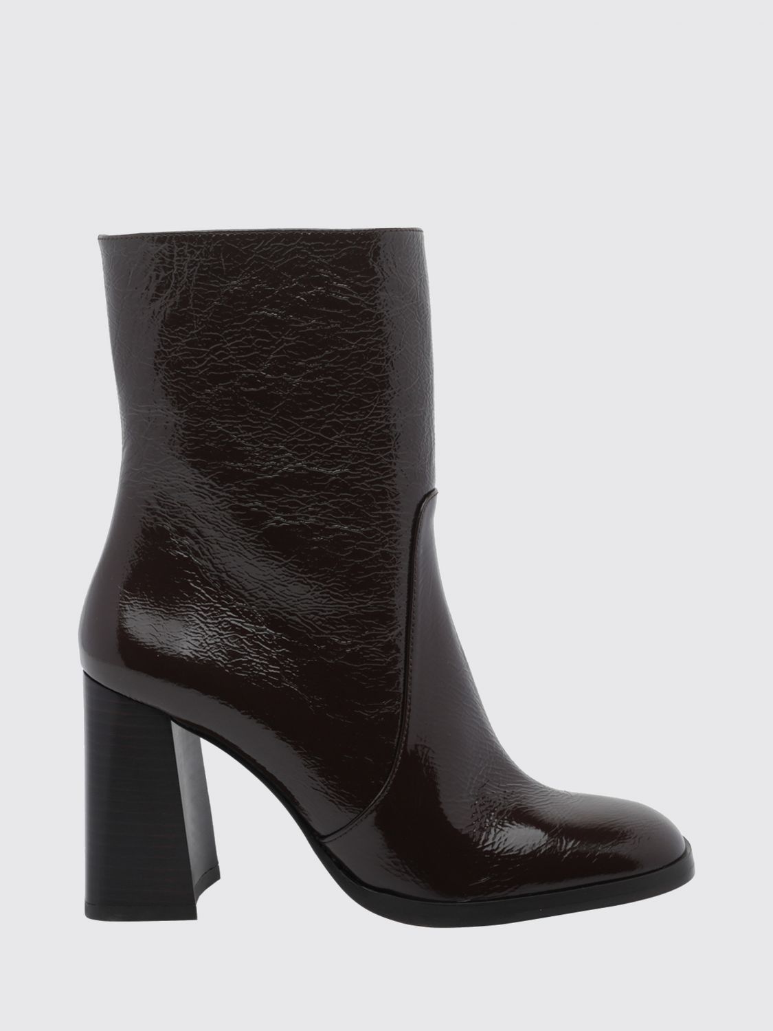 Stuart Weitzman Vera Patent Leather Ankle Boots with a High Block Heel