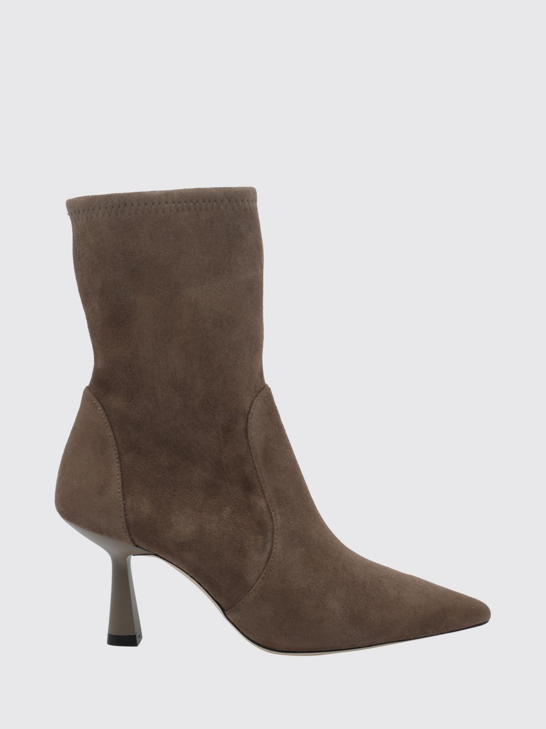 Stuart Weitzman Power Suede Ankle Boots with a Spool Heel