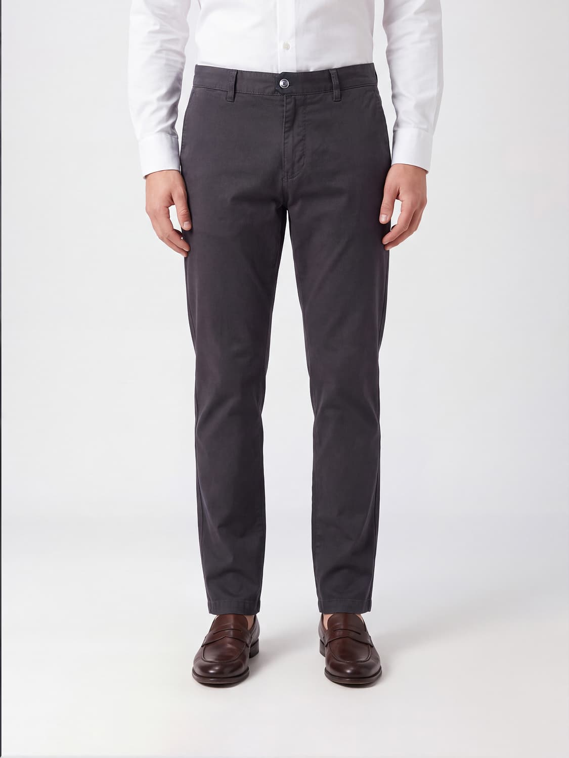 Incotex Slim Fit Stretch Cotton Chino Trousers with Mid-Rise Waist