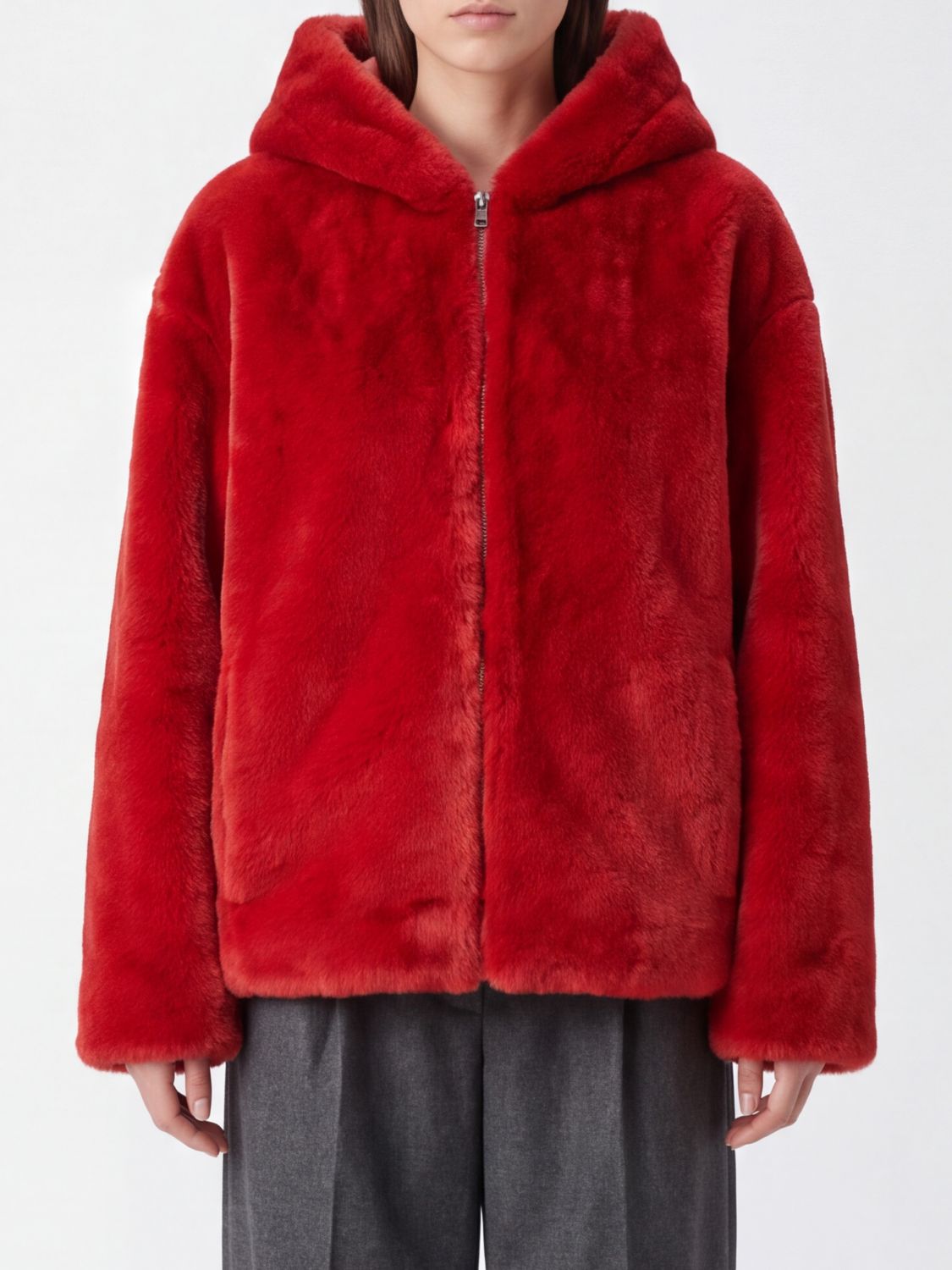 Yves Salomon Fur Coat in Brown