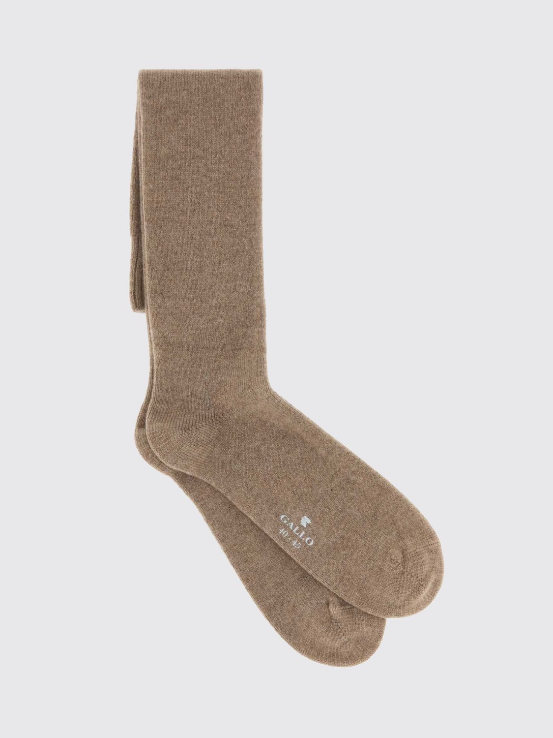 Gallo Calf-High Stretch Cashmere-Blend Socks with Contrast Logo