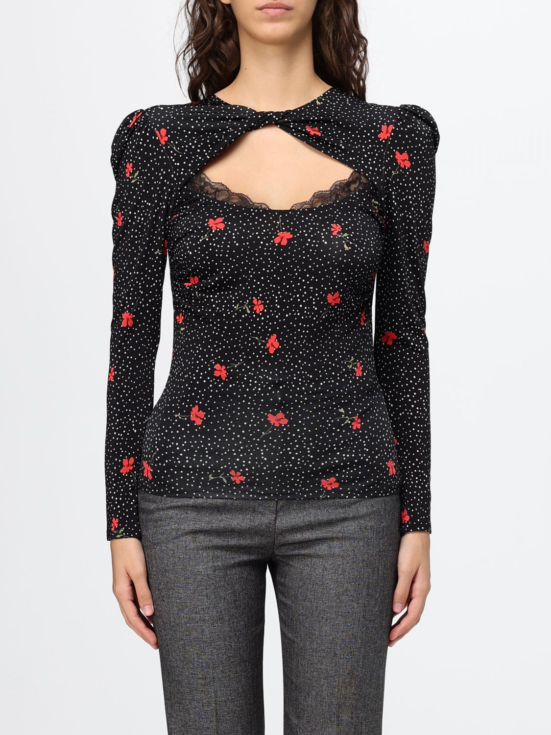 MAR DE MARGARITAS Floral Print Stretch-Viscose Long-Sleeved Top MAR DE MARGARITAS Floral Print Stretch-Viscose Long-Sleeved Top