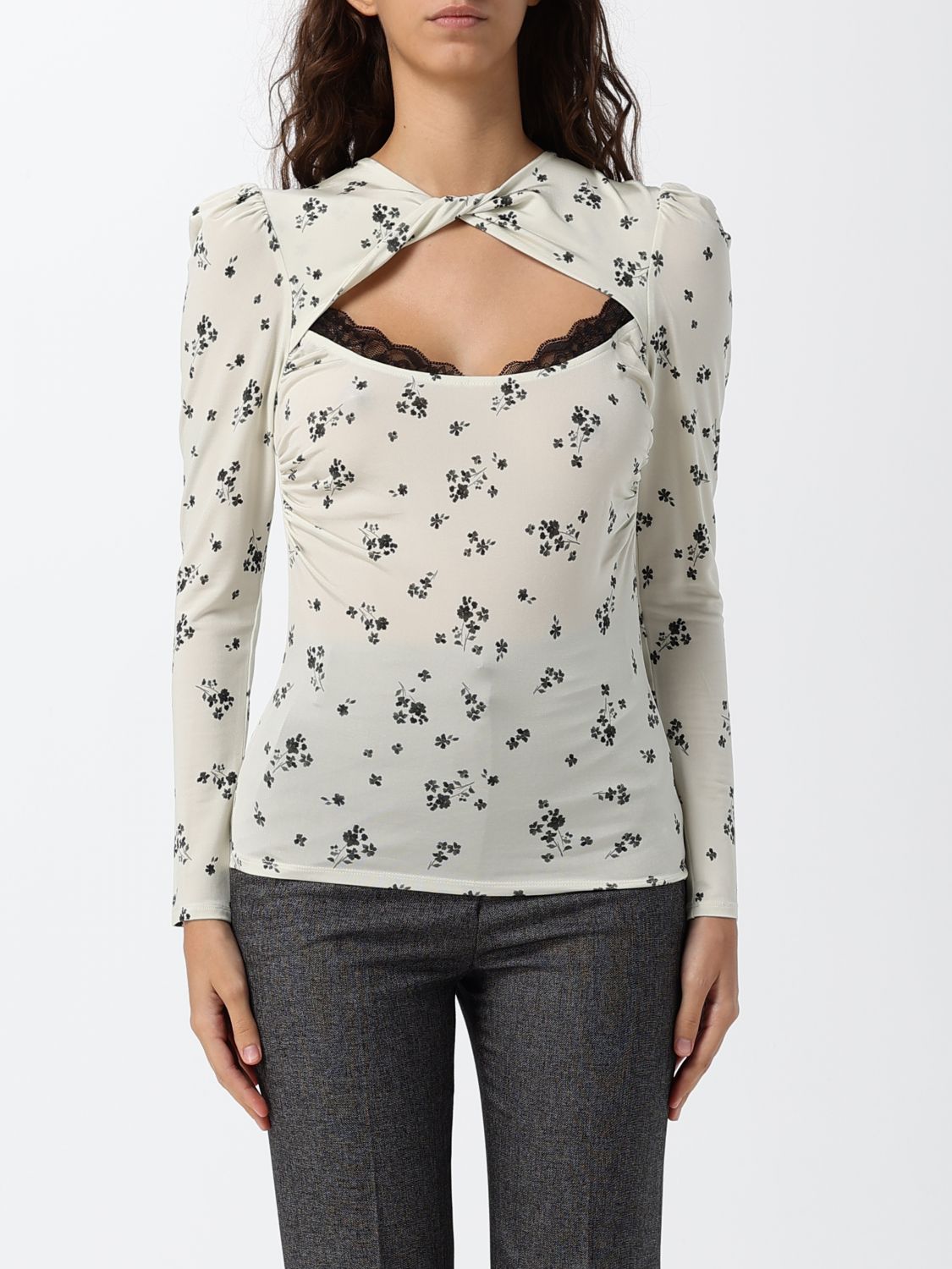 MAR DE MARGARITAS Floral Print Stretch-Viscose Long-Sleeved Top MAR DE MARGARITAS Floral Print Stretch-Viscose Long-Sleeved Top