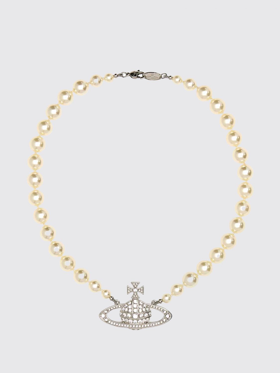 VIVIENNE WESTWOOD Collana choker in ottone con pendente Orb e perle sintetiche