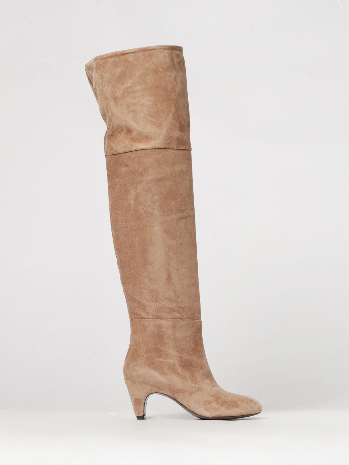 VIC MATIÉ Suede Cuissardes Boots with Medium Heel and Round Toe VIC MATIÉ Suede Cuissardes Boots with Medium Heel and Round Toe