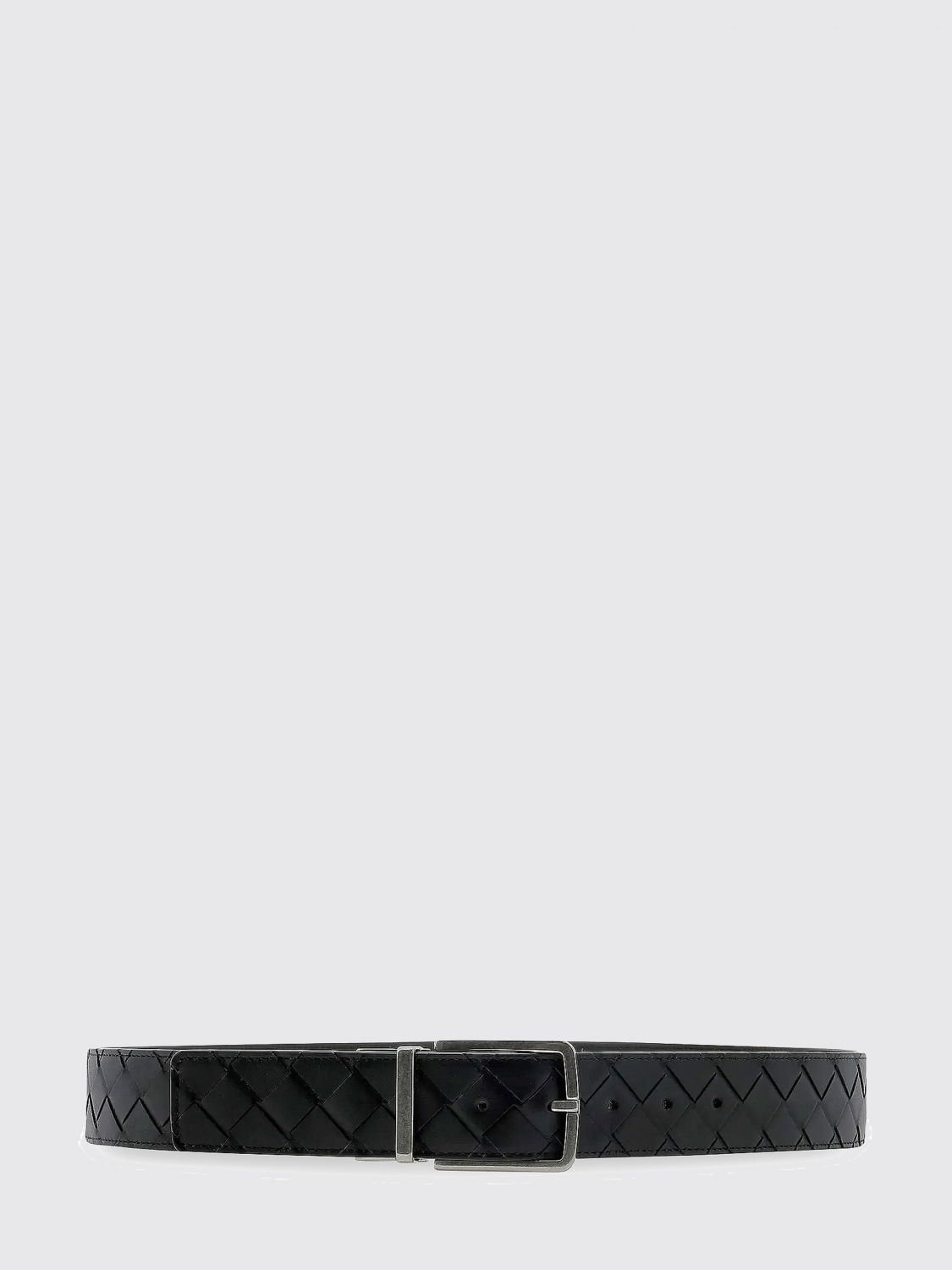 Bottega Veneta Intrecciato Woven Leather Belt with Pin Buckle