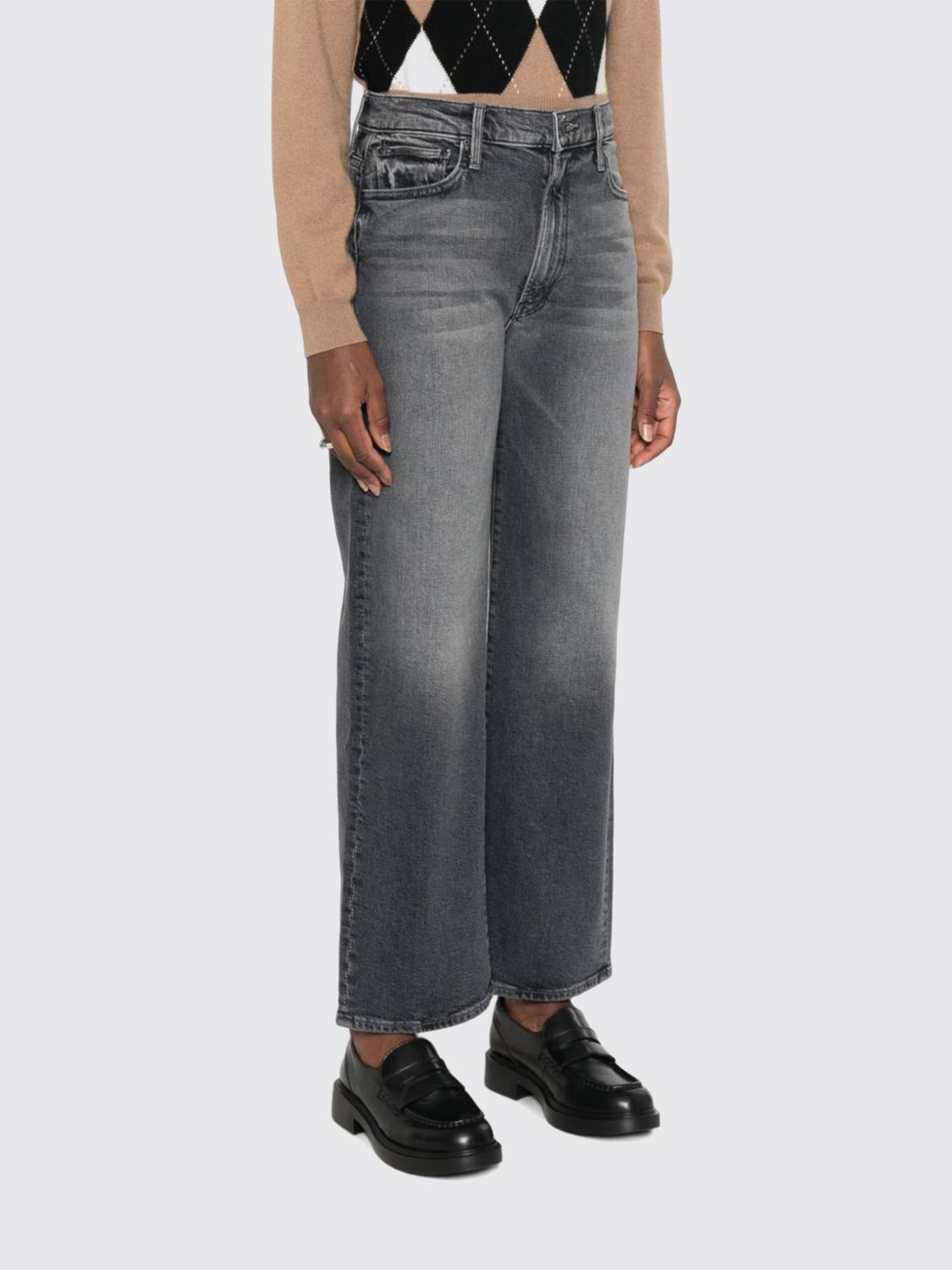 Mother The Dodger Flood Mid-Rise Straight-Leg Jeans in Cotton Denim
