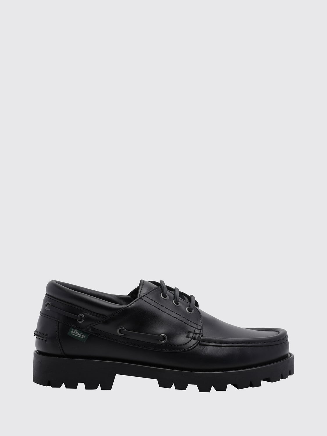 Paraboot Briac Smooth Calfskin Boat Shoes with Rubber Sole