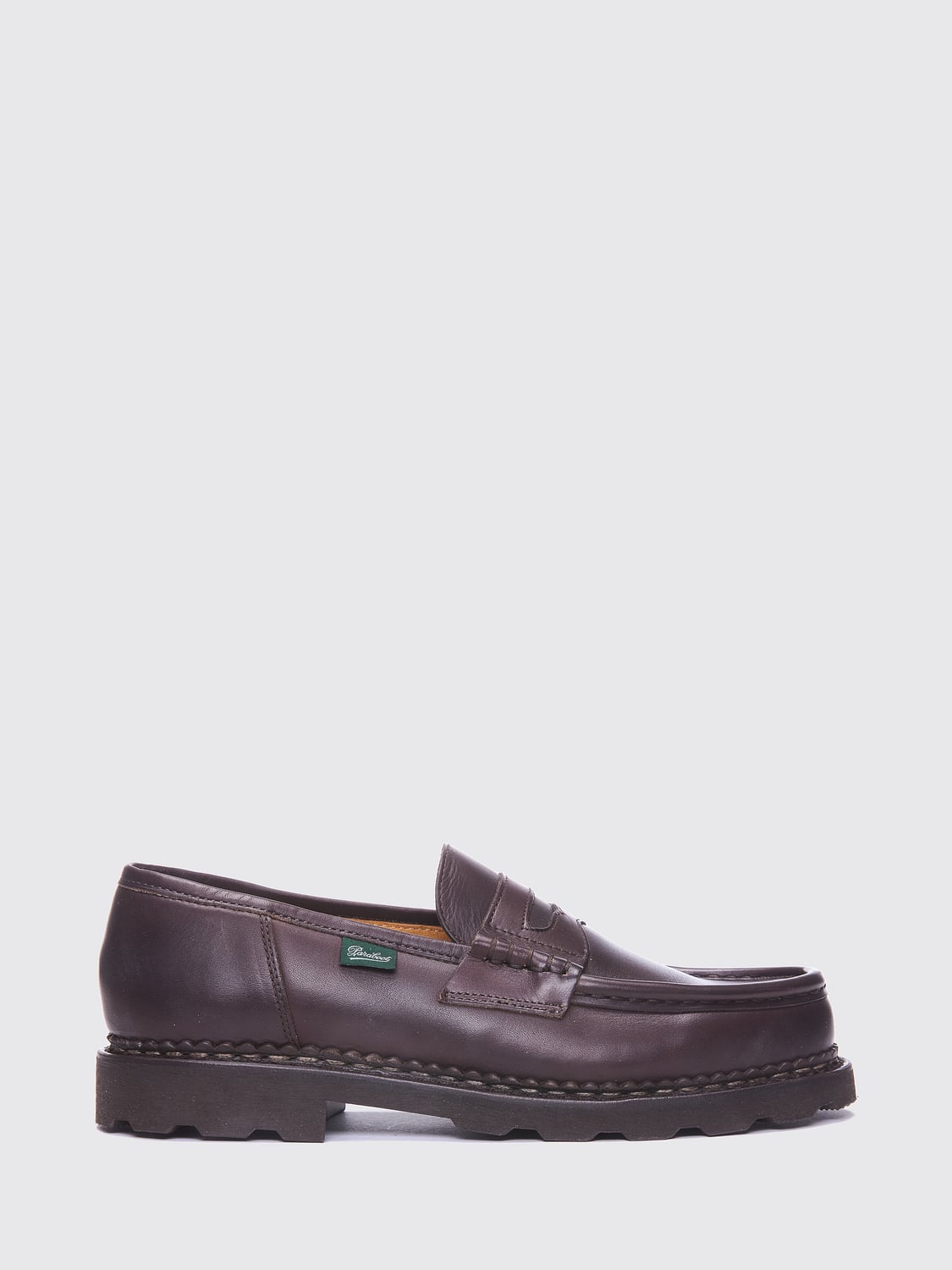 Paraboot Smooth Calfskin Penny Loafers with Rubber Sole