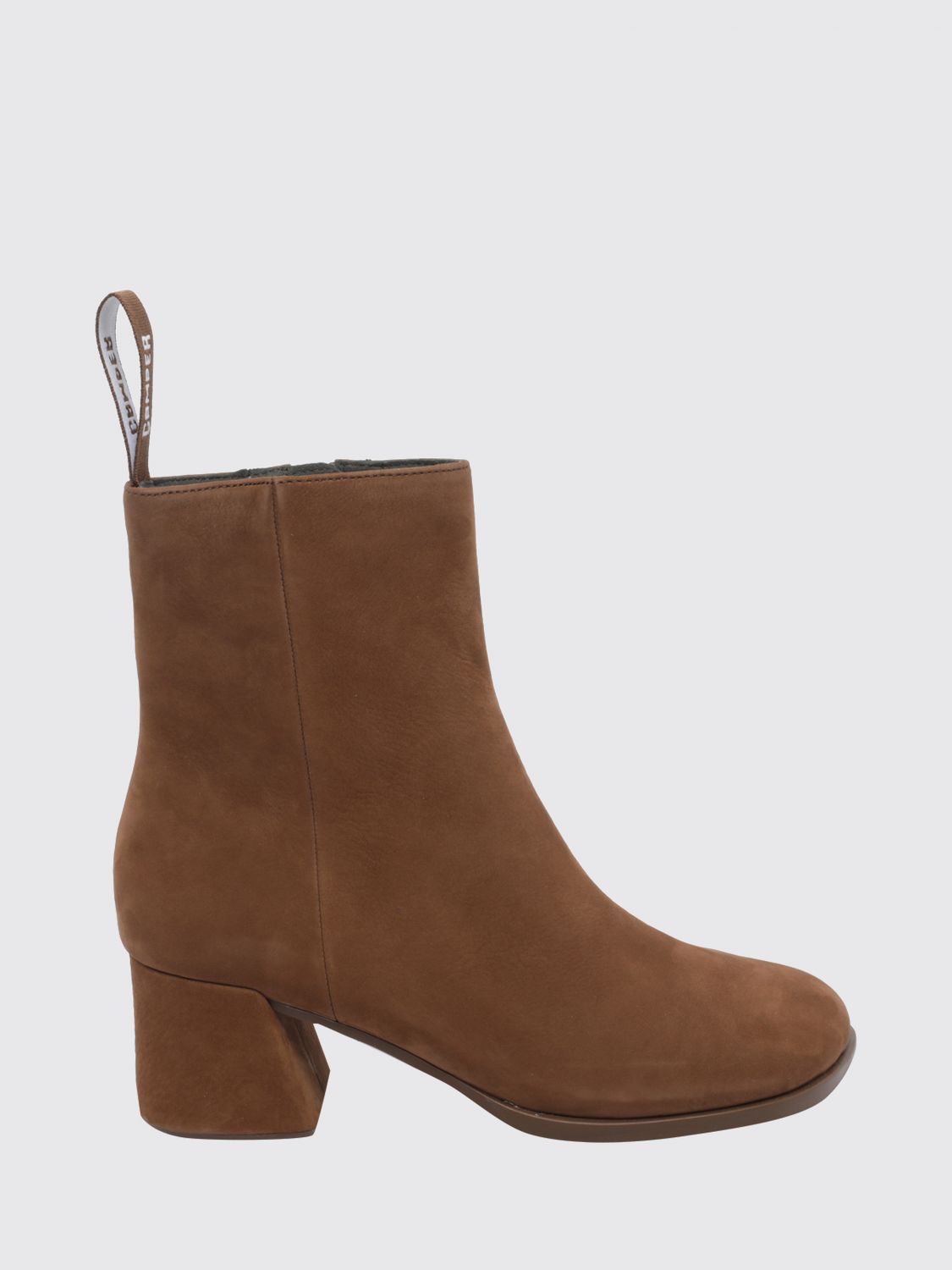 Camper Kora Suede Ankle Boots with Mid Heel and Side Zip