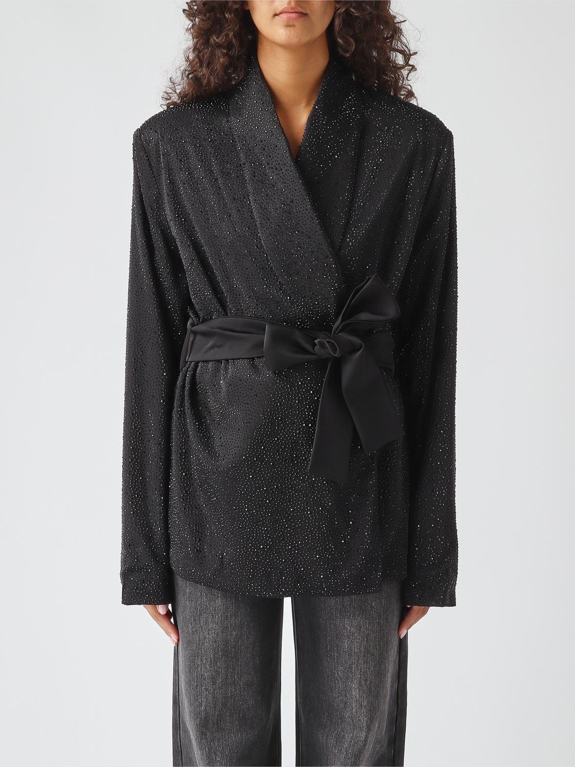 TWENTY FOURHAITCH Robe-Style Blazer with Crystals and Tie-Waist Belt TWENTY FOURHAITCH Robe-Style Blazer with Crystals and Tie-Waist Belt