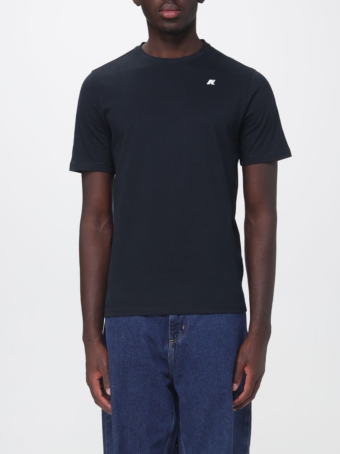 K-WAY Slim Fit Cotton T-Shirt with Contrasting Logo and a Crew Neck K-WAY Slim Fit Cotton T-Shirt with Contrasting Logo and a Crew Neck