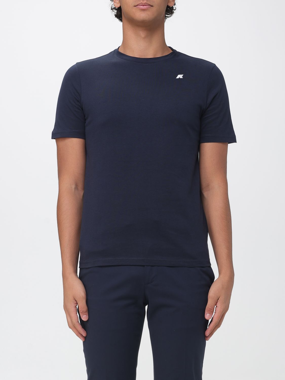K-WAY Slim Fit Cotton T-Shirt with Contrasting Logo and a Crew Neck K-WAY Slim Fit Cotton T-Shirt with Contrasting Logo and a Crew Neck