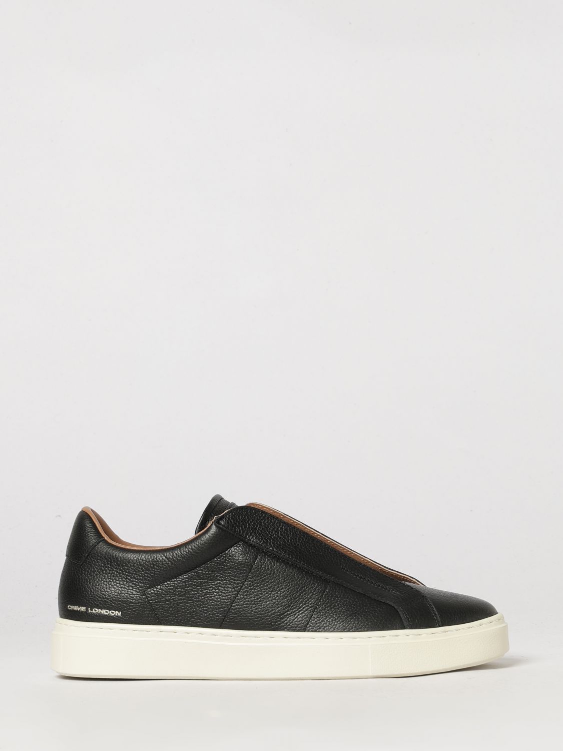 CRIME LONDON Superlight Leather Slip-On Sneakers with Laminated Logo