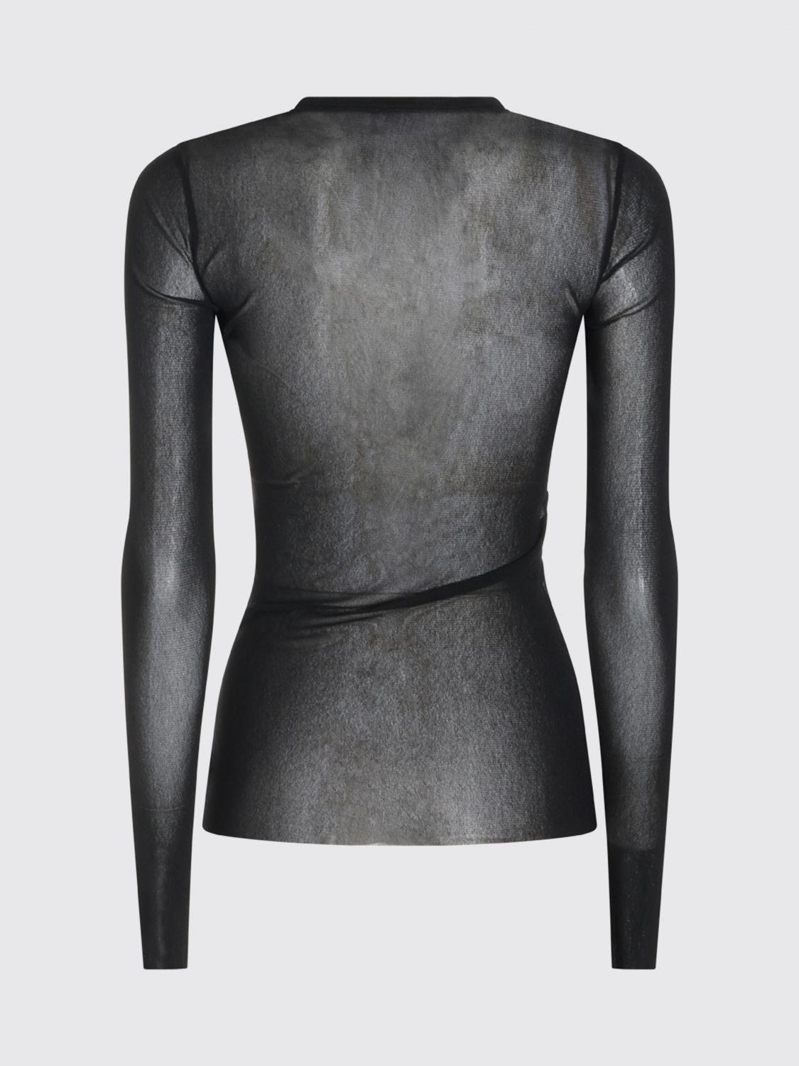 JEAN PAUL GAULTIER Jean Paul Gaultier Slim Fit Long-Sleeved Jersey Top with Monogram Print