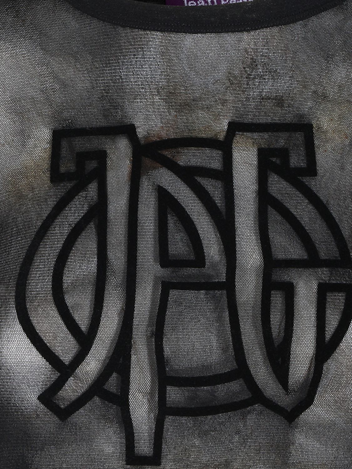 JEAN PAUL GAULTIER Jean Paul Gaultier Slim Fit Long-Sleeved Jersey Top with Monogram Print