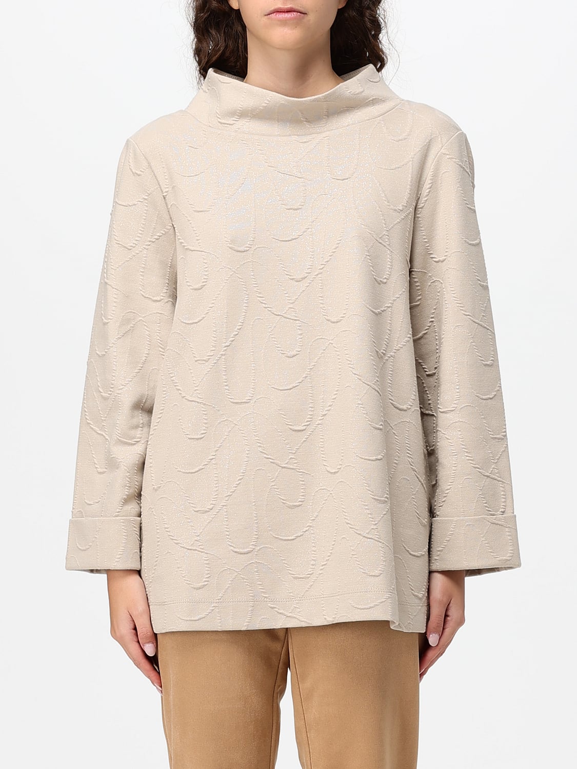 JOSEPH RIBKOFF Long-Sleeved Cotton Blend Turtleneck Top JOSEPH RIBKOFF Long-Sleeved Cotton Blend Turtleneck Top