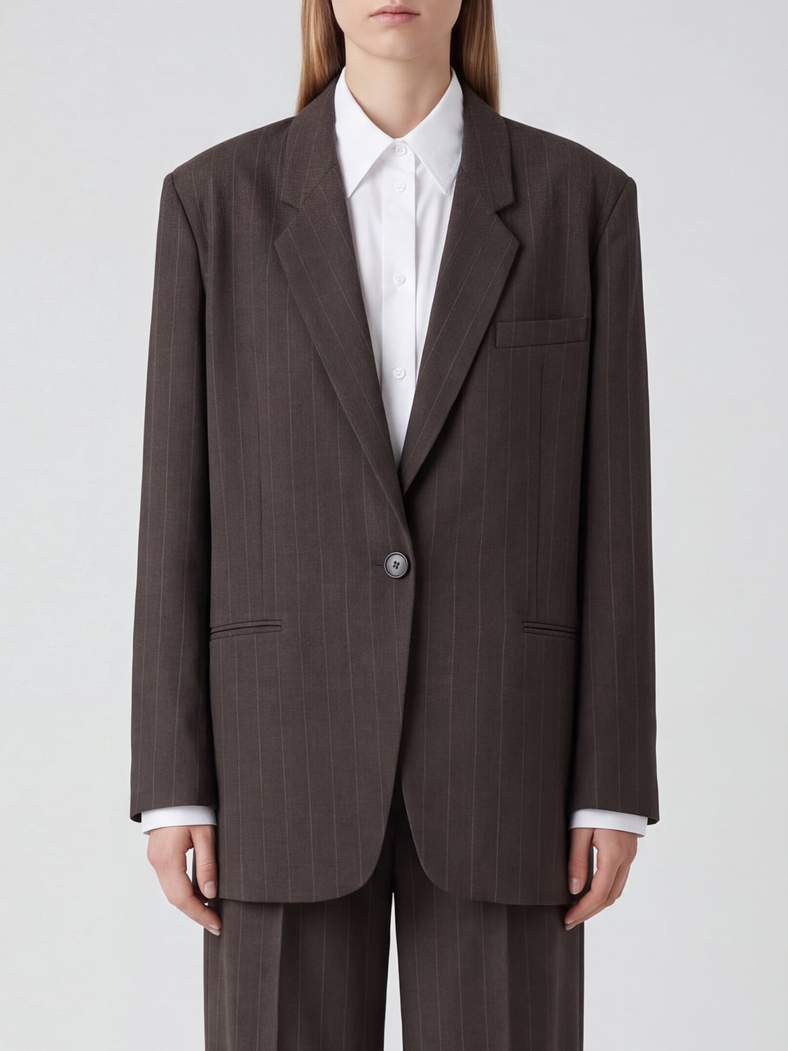 RAME Pinstripe Twill Single-Breasted Blazer with Peak Lapels RAME Pinstripe Twill Single-Breasted Blazer with Peak Lapels