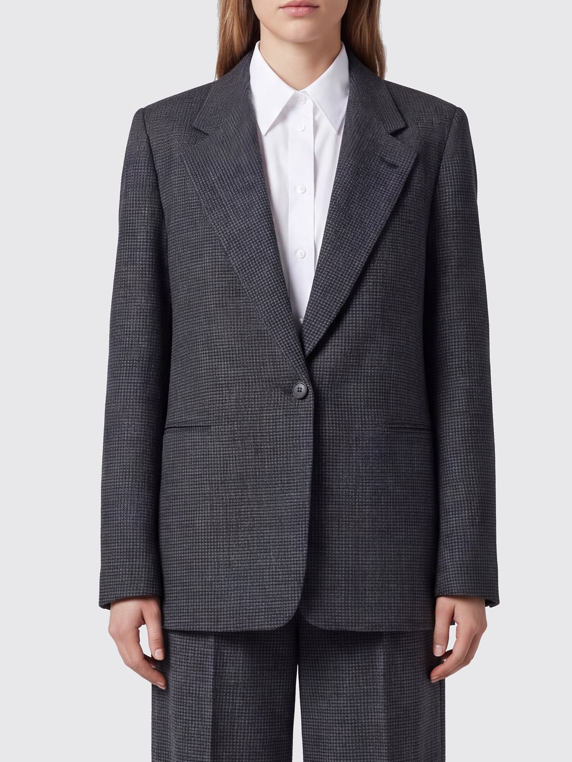 GRIFONI One-Button Single-Breasted Blazer in Pure Wool with Welt Pockets GRIFONI One-Button Single-Breasted Blazer in Pure Wool with Welt Pockets