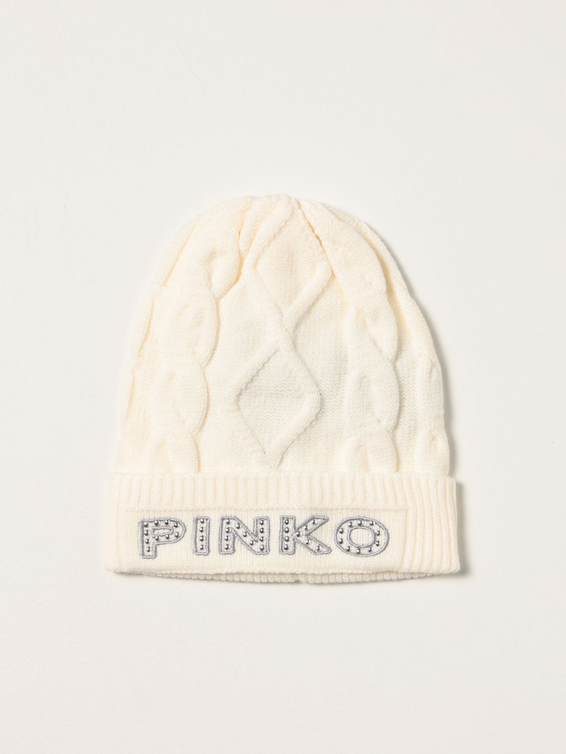 Cappello Pinko: Cappello Pinko con logo ricamato bianco 1