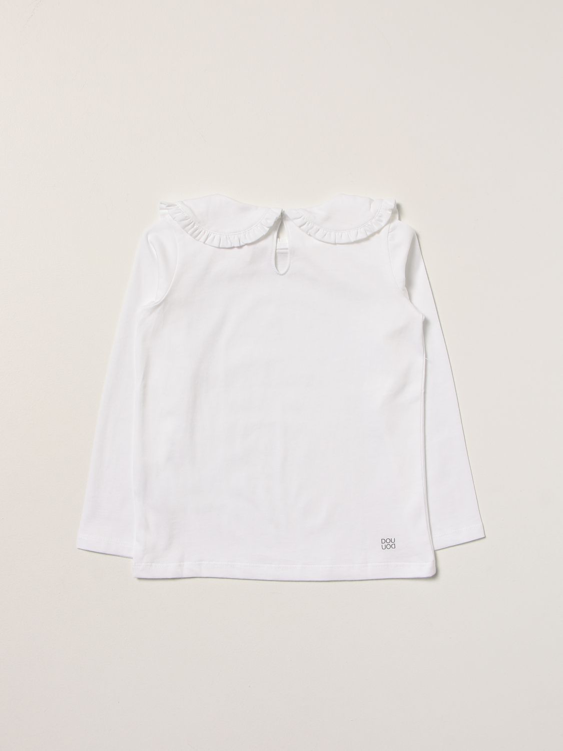 T-shirt Douuod: T-shirt Douuod in cotone con colletto bianco 2