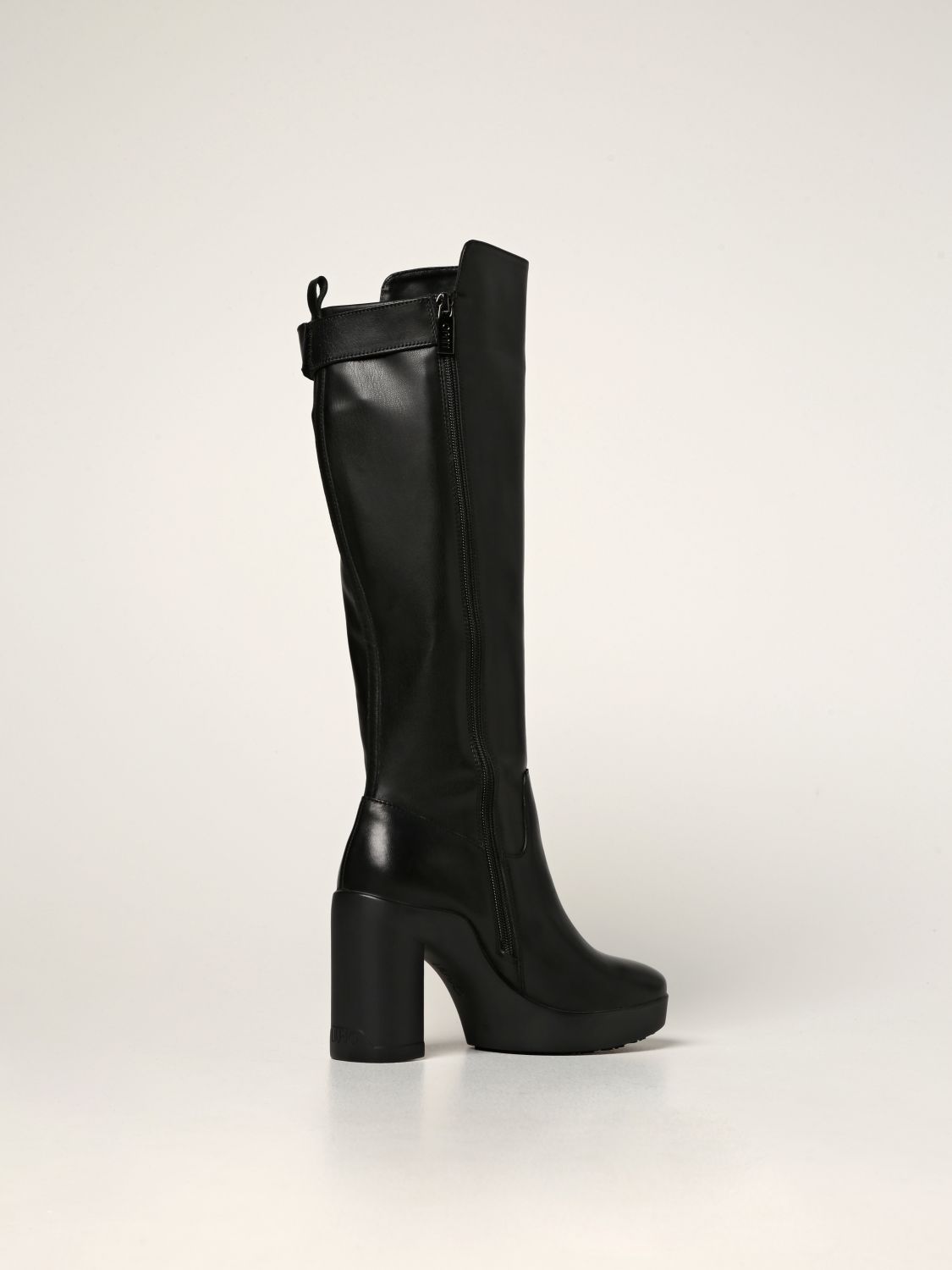 LIU JO: boots in leather - Black | Liu Jo boots SF1189PX182 online on ...