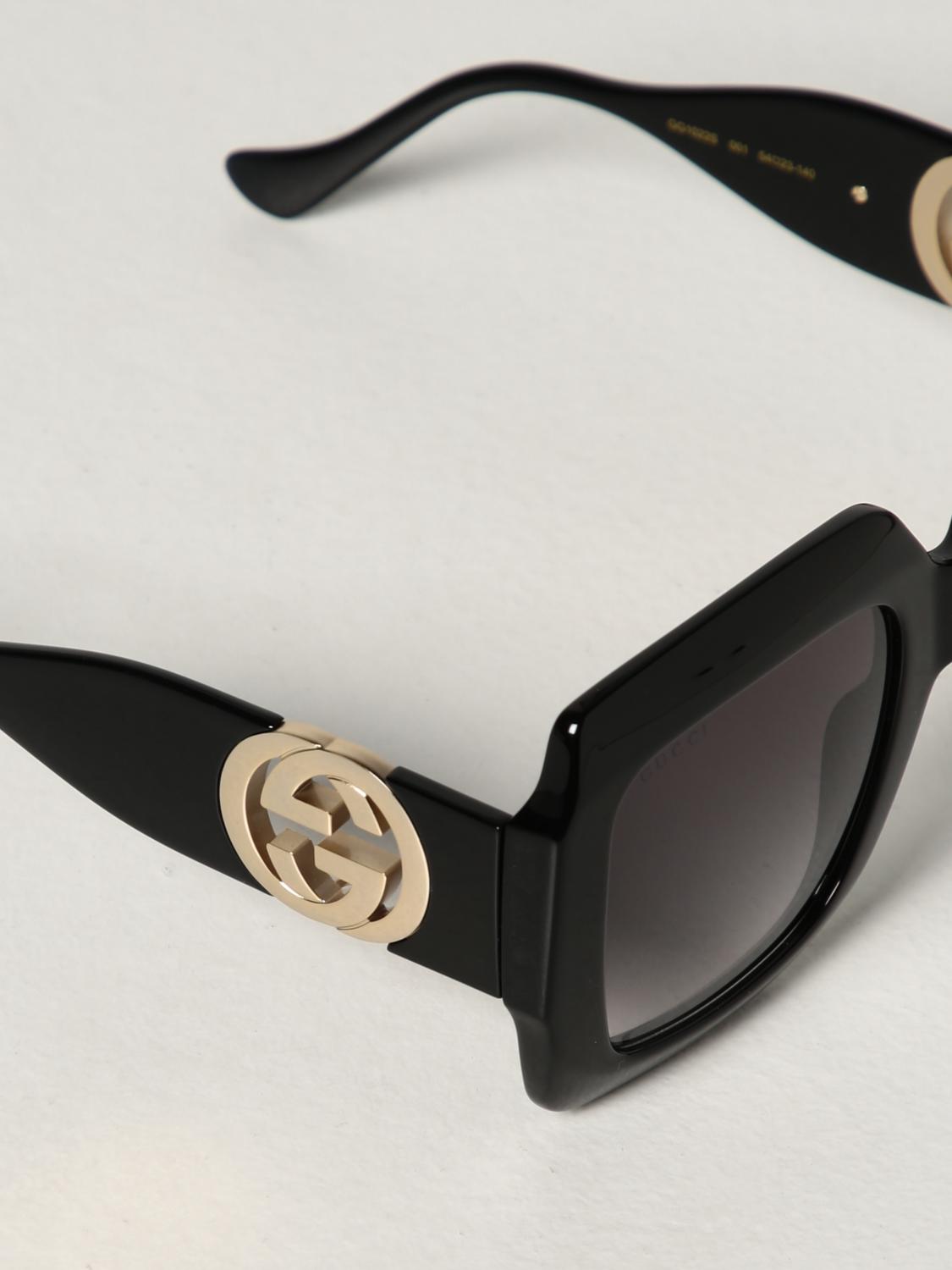 GUCCI: Occhiali da sole in acetato con logo GG - Nero | Occhiali Gucci  GG1022S GIGLIO.COM