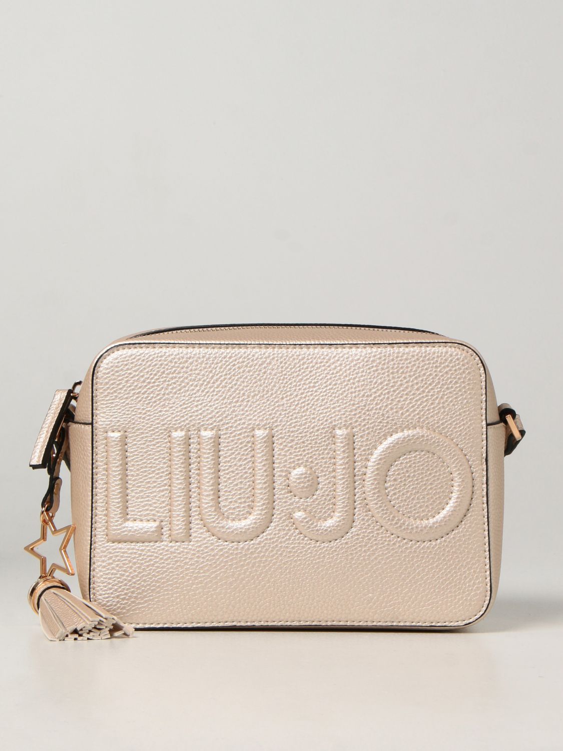 LIU JO: bag in textured synthetic leather - Gold | Liu Jo crossbody ...