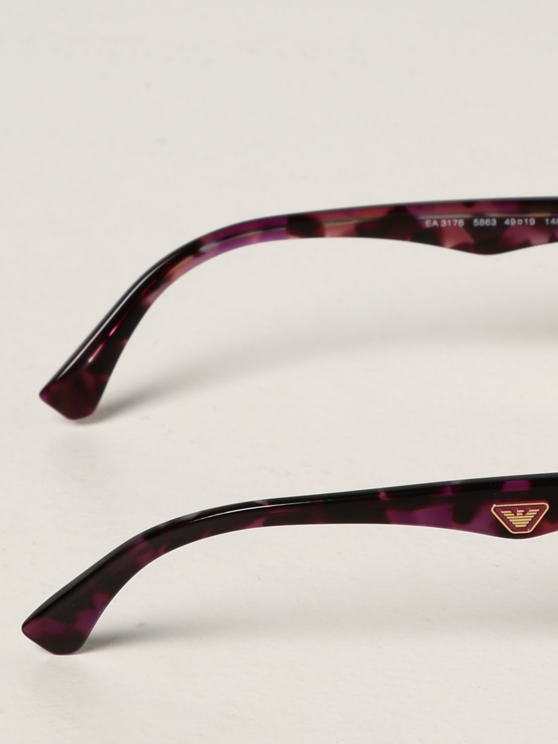 emporio armani purple glasses