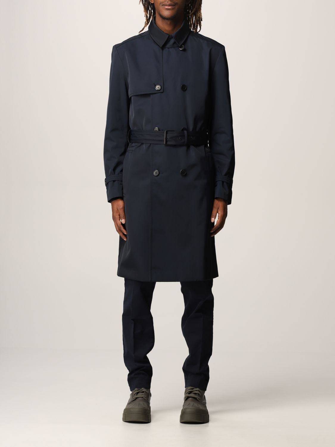 Trench coat Hugo: Coat men Hugo blue 1