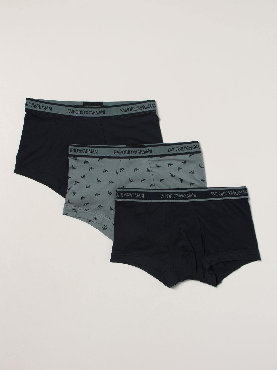 Underwear Emporio Armani: Set 3 Emporio Armani brief shorts with logo marine 1