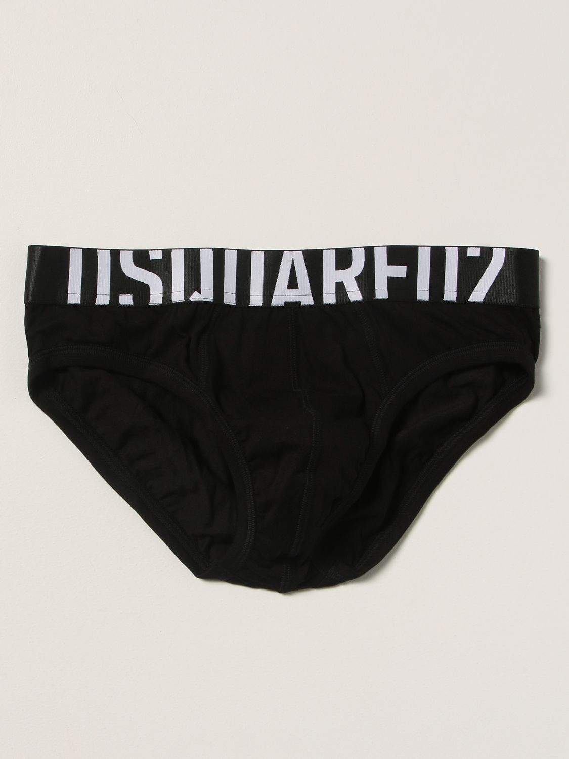 DSQUARED2: briefs with logo - Black | Underwear Dsquared2 D9L613660 ...