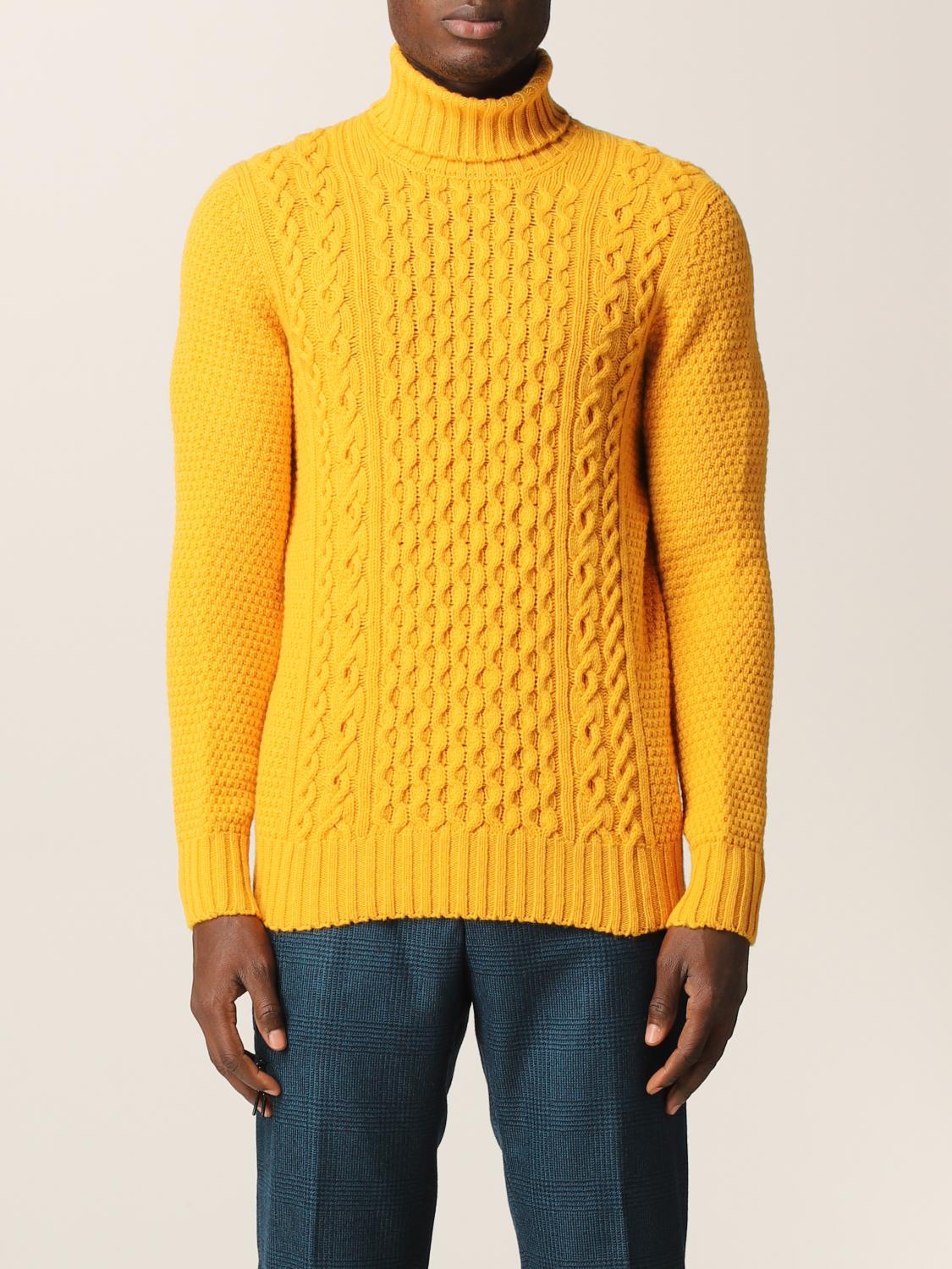 mens yellow knit sweater