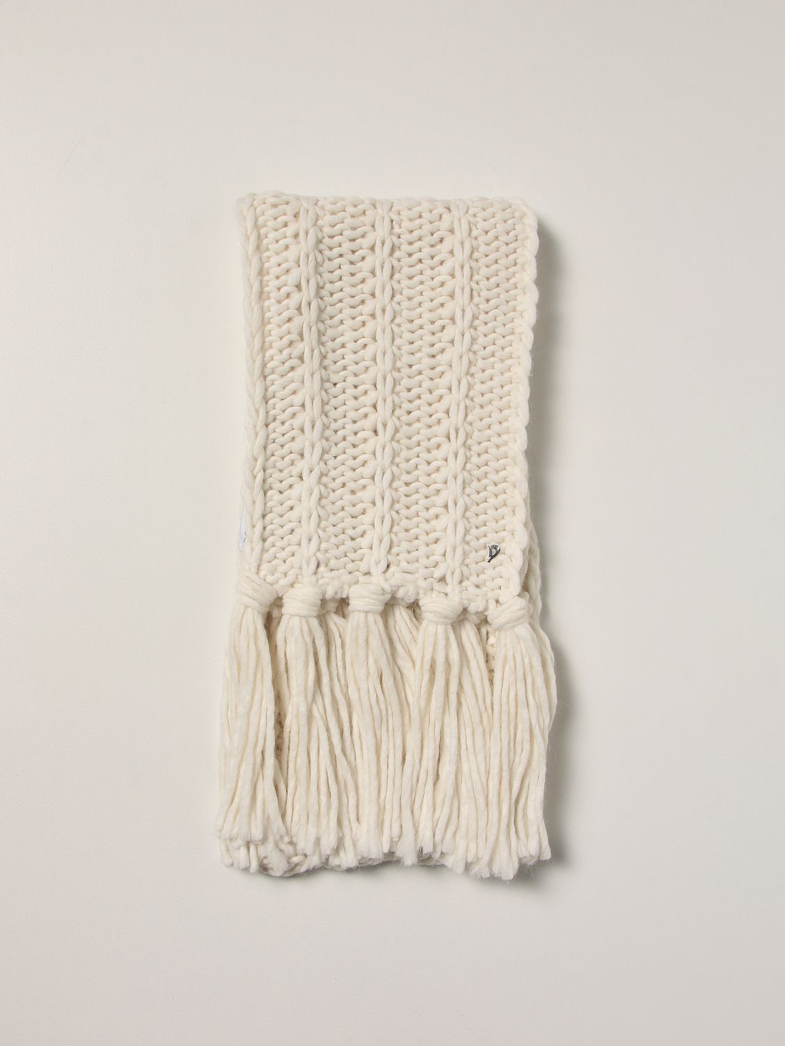 Scarf Dondup: Dondup cable knit scarf white 1