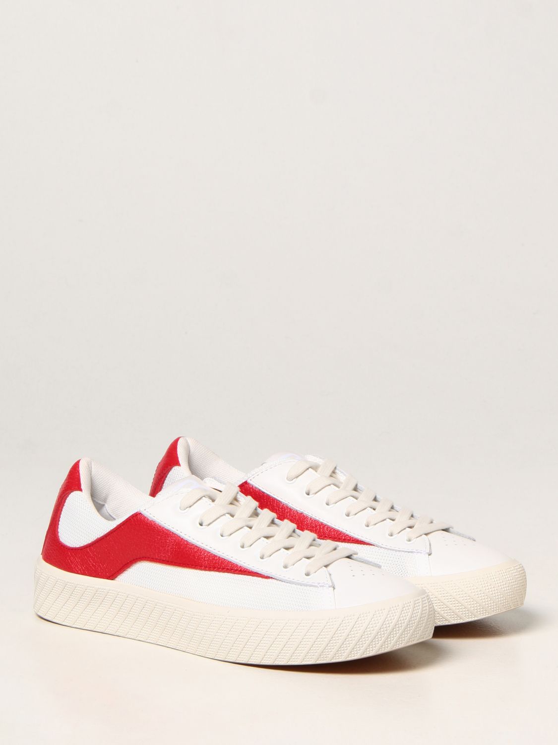 Sneakers By Far: By Far sneakers in leather and fabric red 2