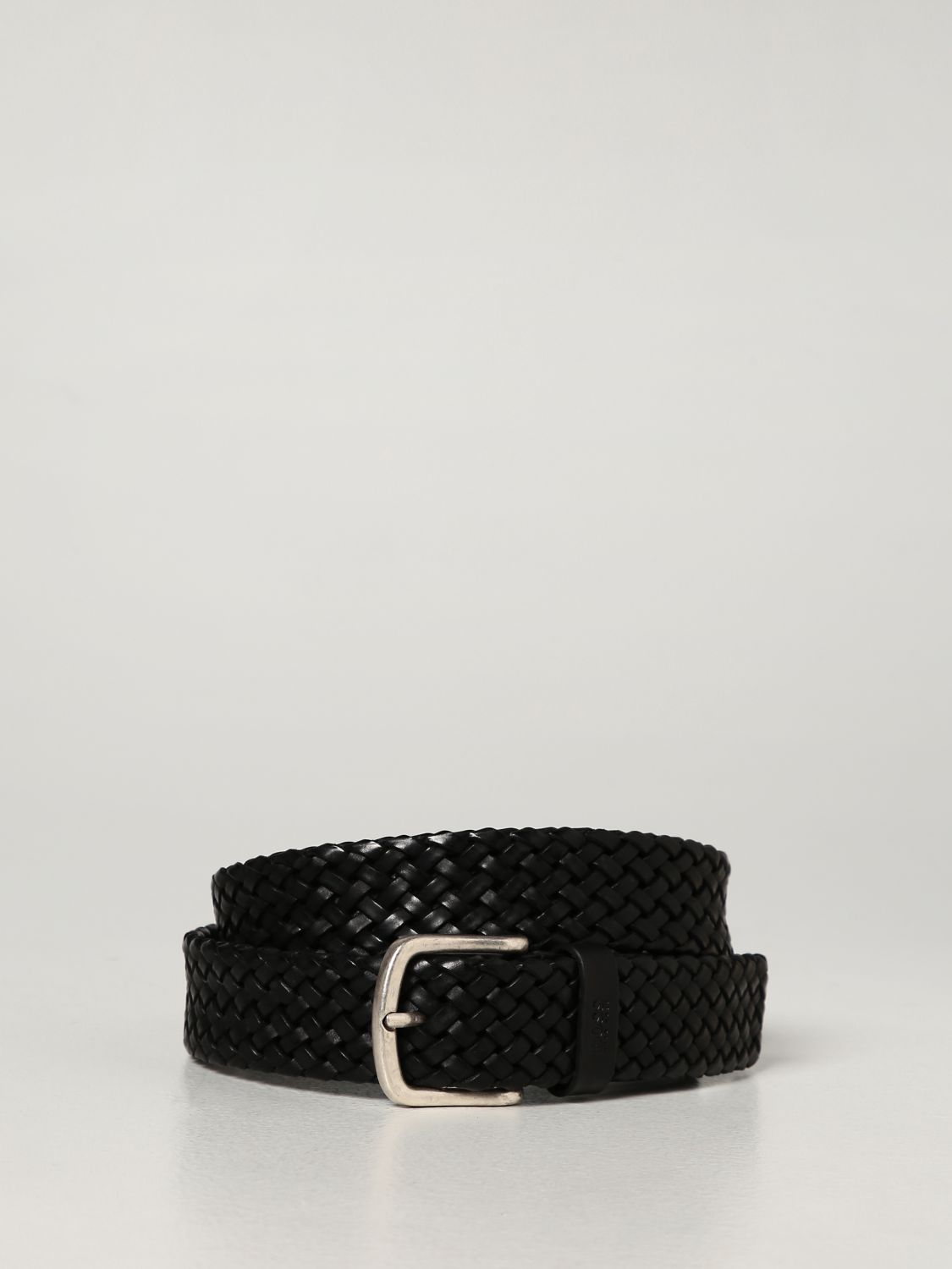 Belt Boss: Boss belt in woven leather black 1