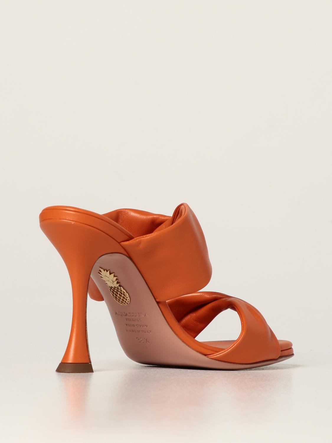 AQUAZZURA: Sandalias de tacón mujer - Naranja | Sandalias De Tacón  Aquazzura TWIHIGS0NAP GIGLIO.COM