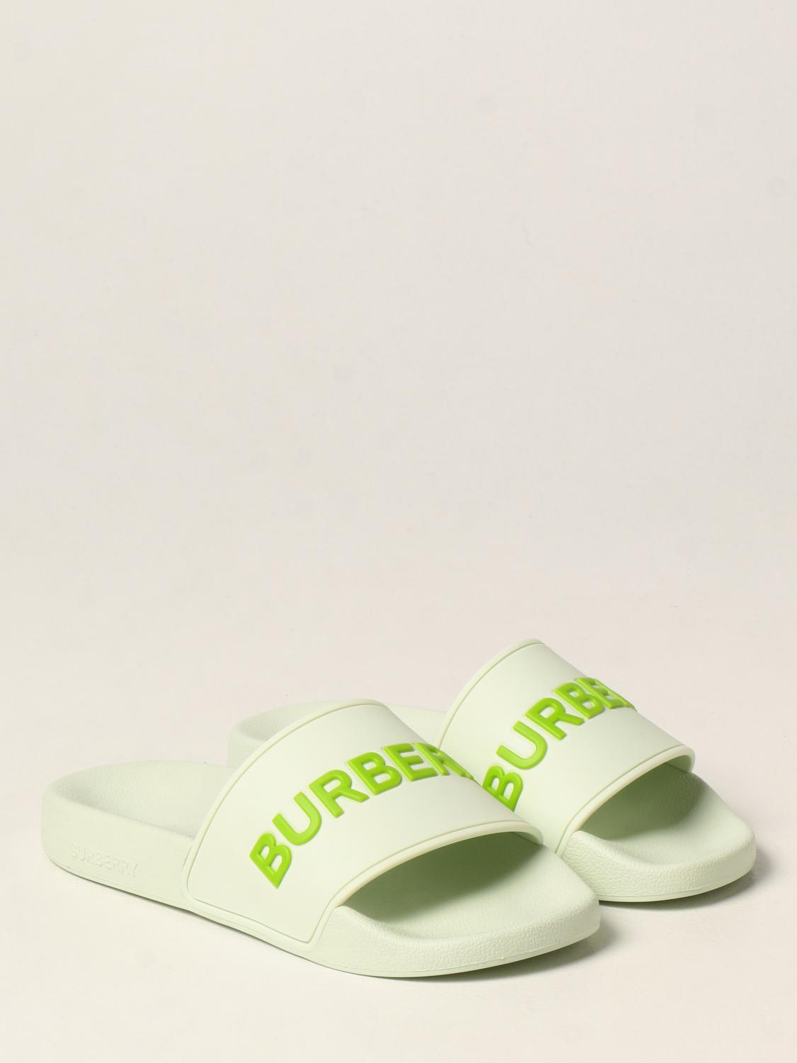 rubber burberry slides women