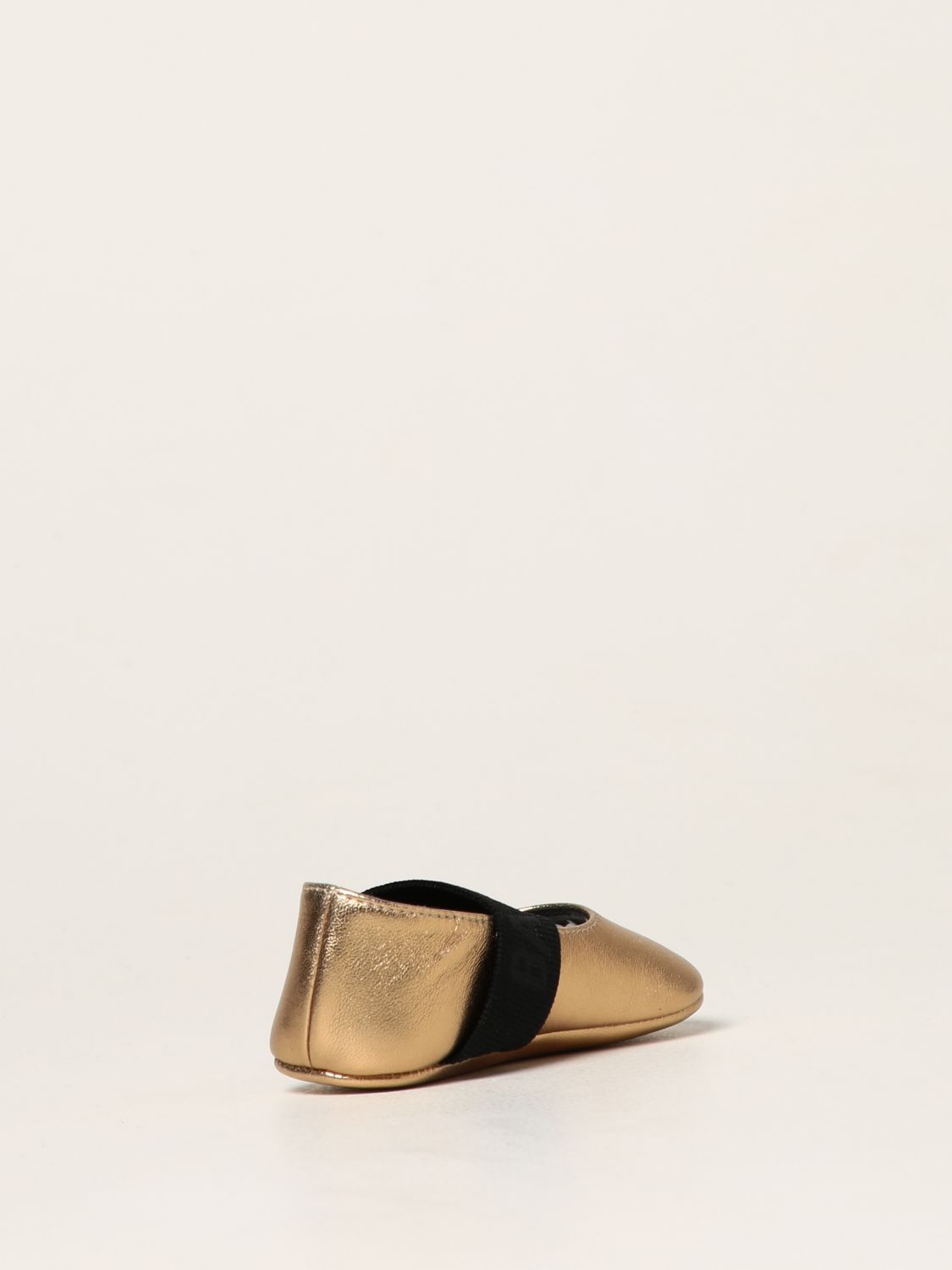 BALMAIN: laminated leather ballet flats - Gold | Balmain shoes ...