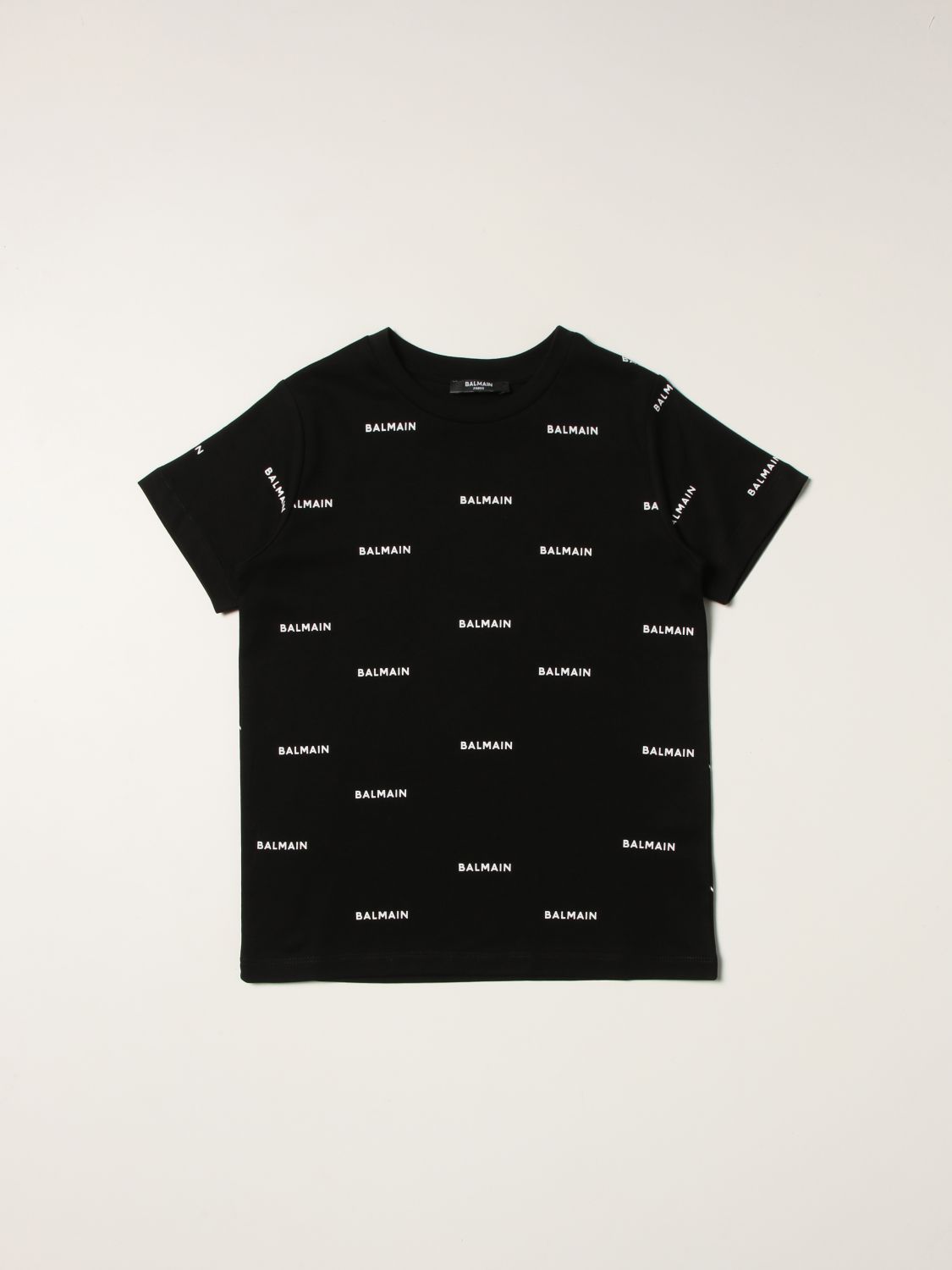 T-shirt Balmain: T-shirt Balmain con logo all over nero 1