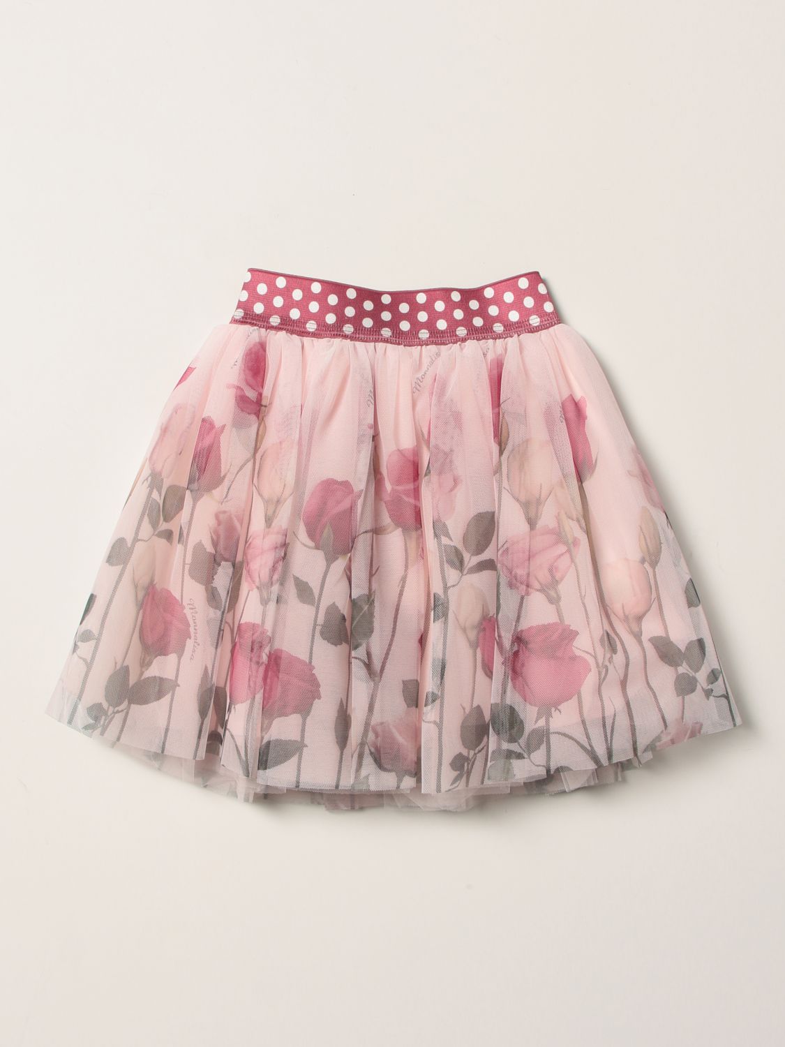 Skirt Monnalisa: Monnalisa skirt in floral tulle pink 1