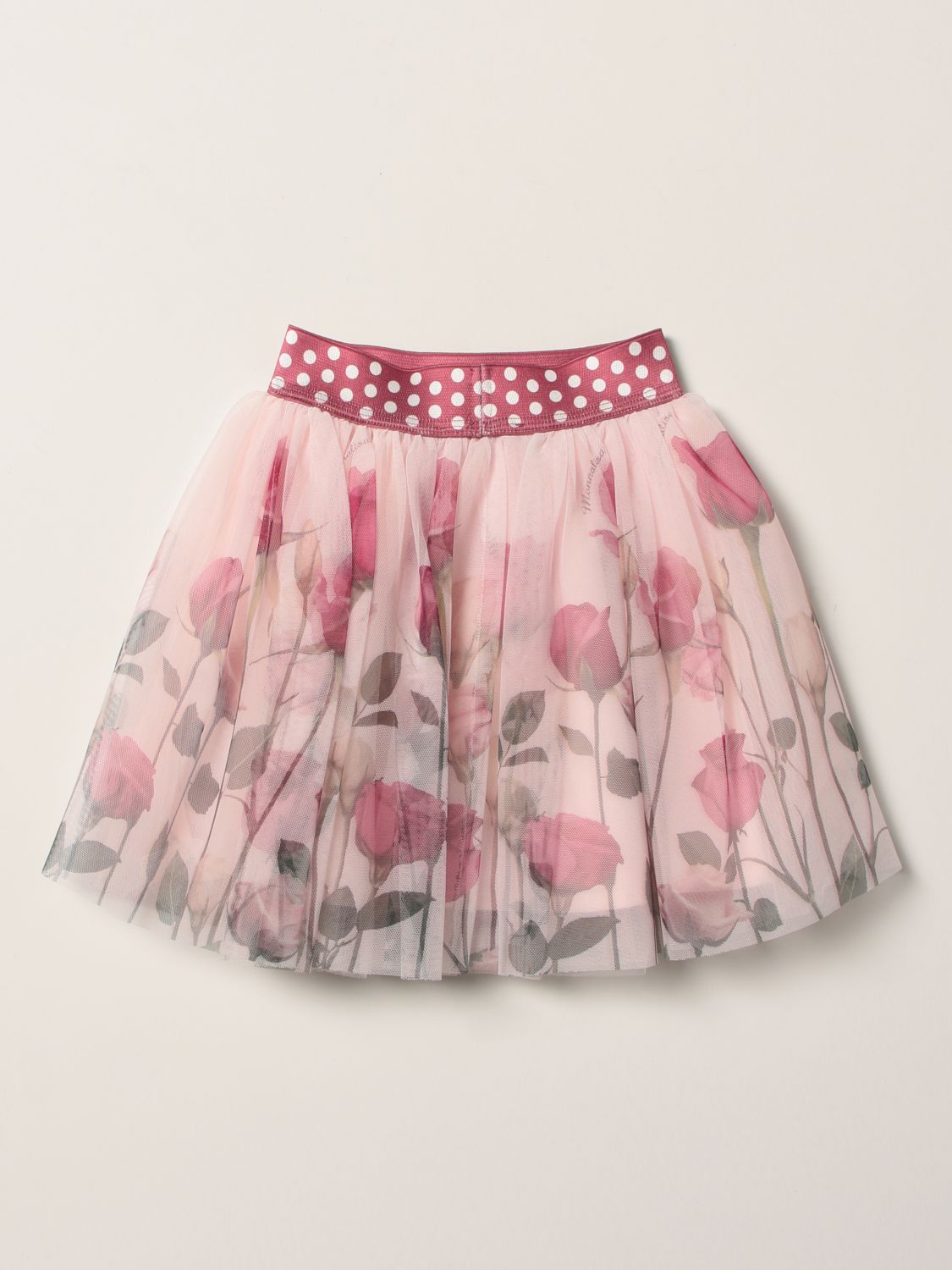 Skirt Monnalisa: Monnalisa skirt in floral tulle pink 2